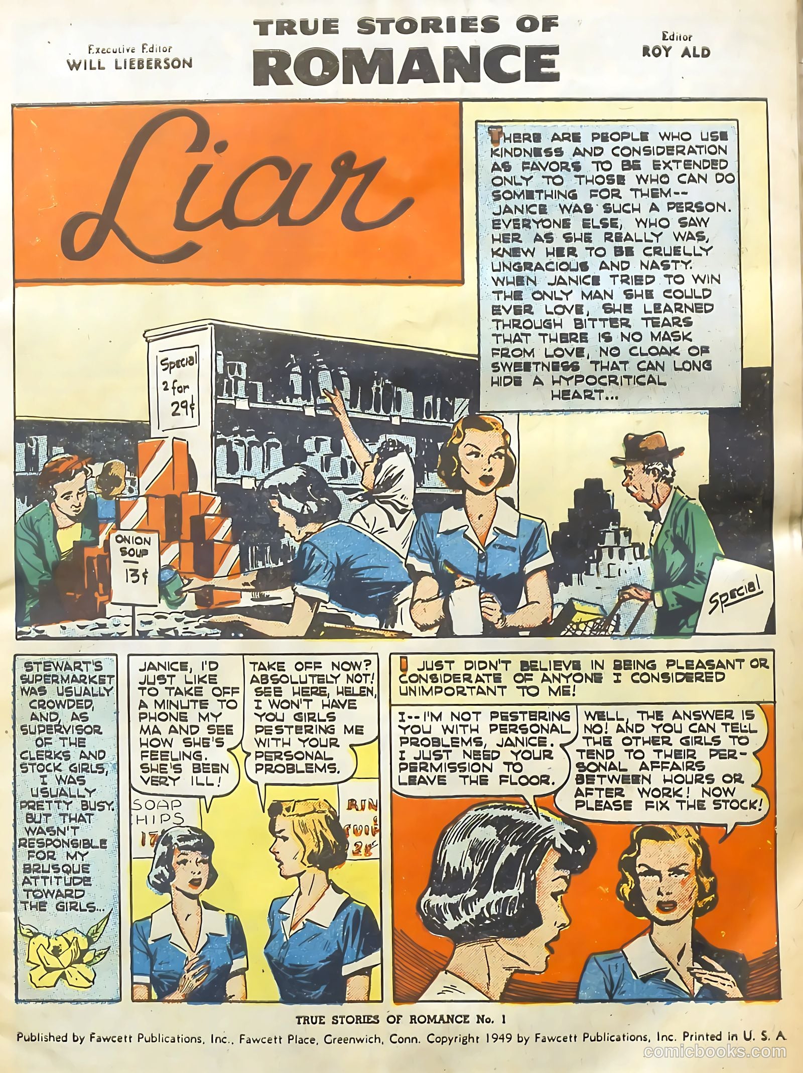 True Stories of Romance #1 (1949) — page 3 of 36