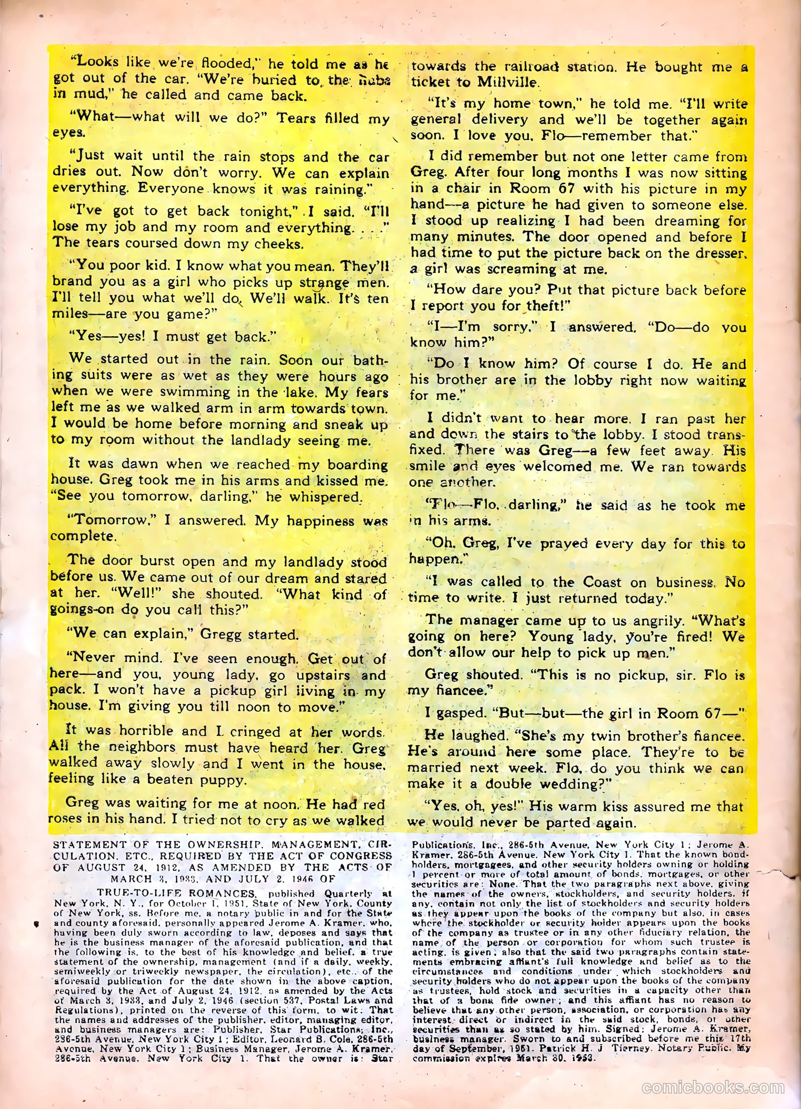 True-to-Life Romances #11 (1952) — page 22 of 37