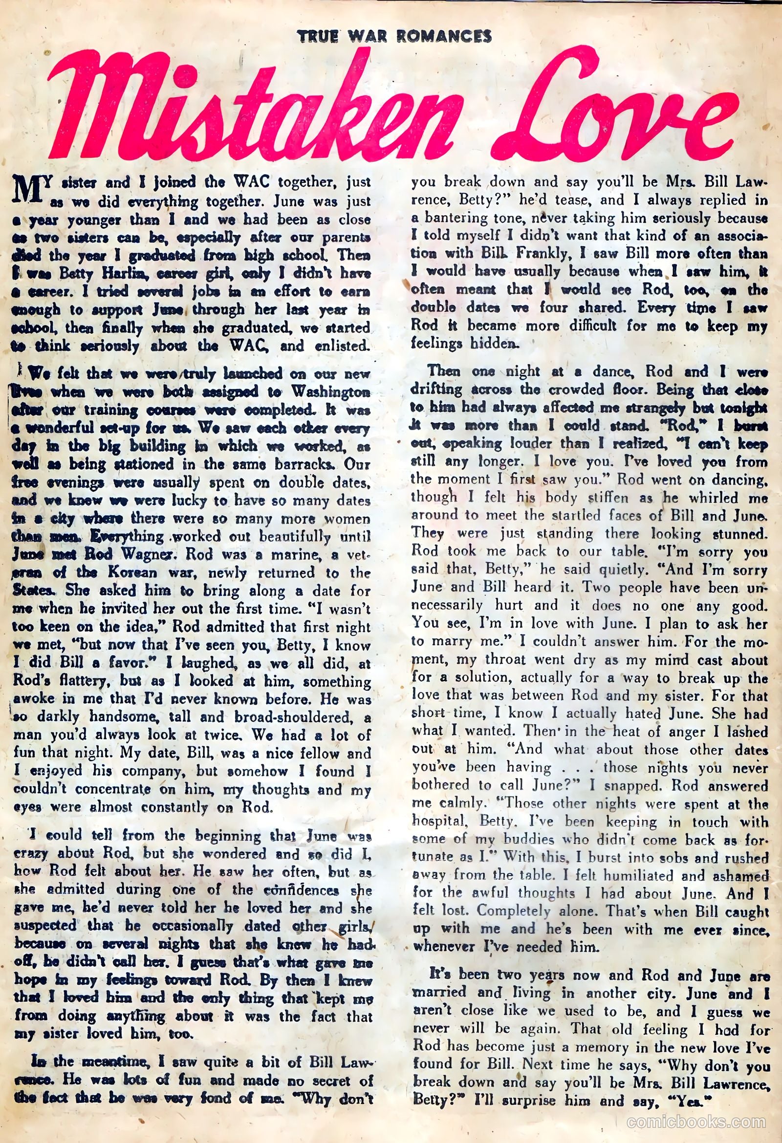 True War Romances #10 (1953) — page 26 of 36