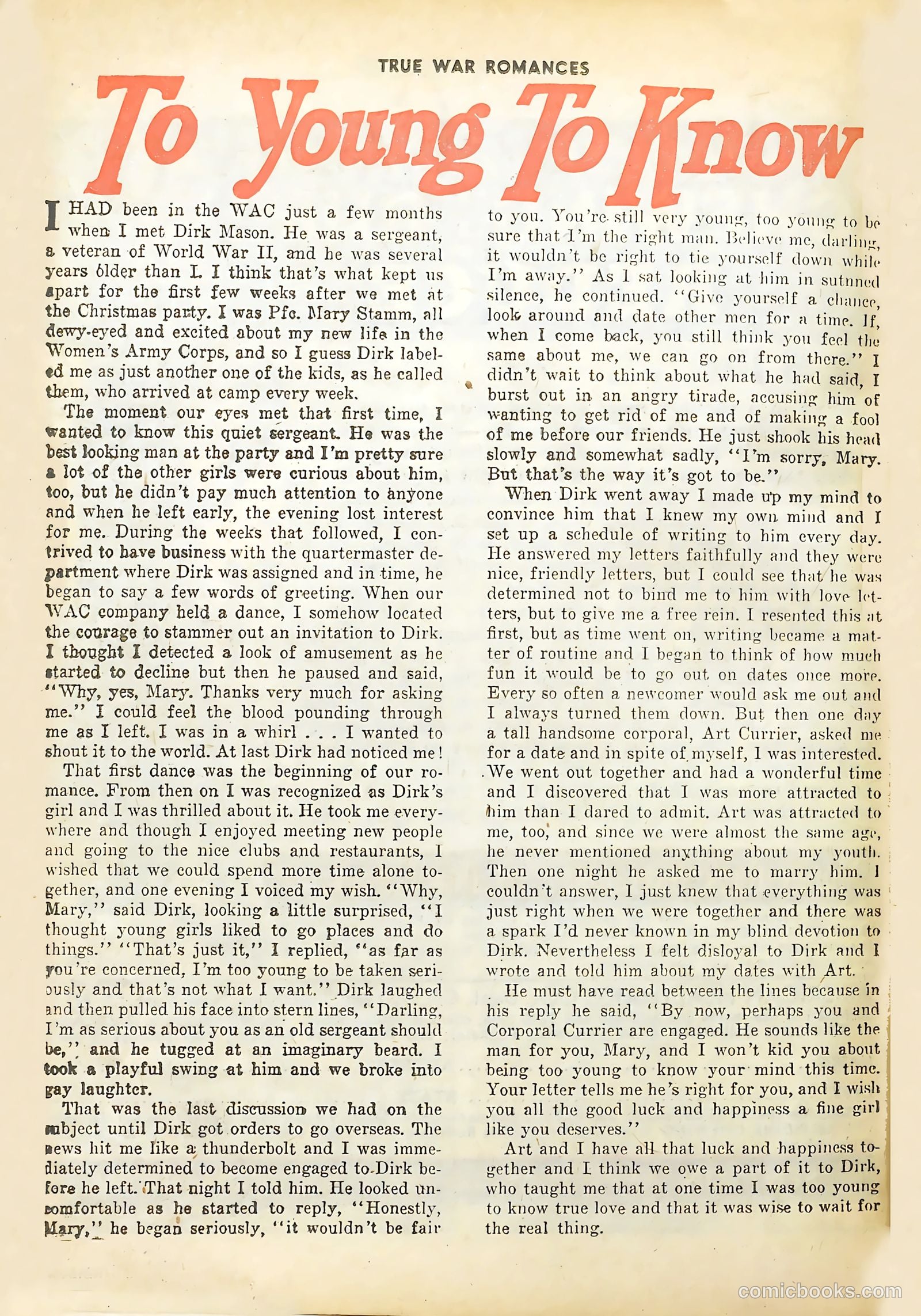 True War Romances #11 (1953) — page 26 of 36