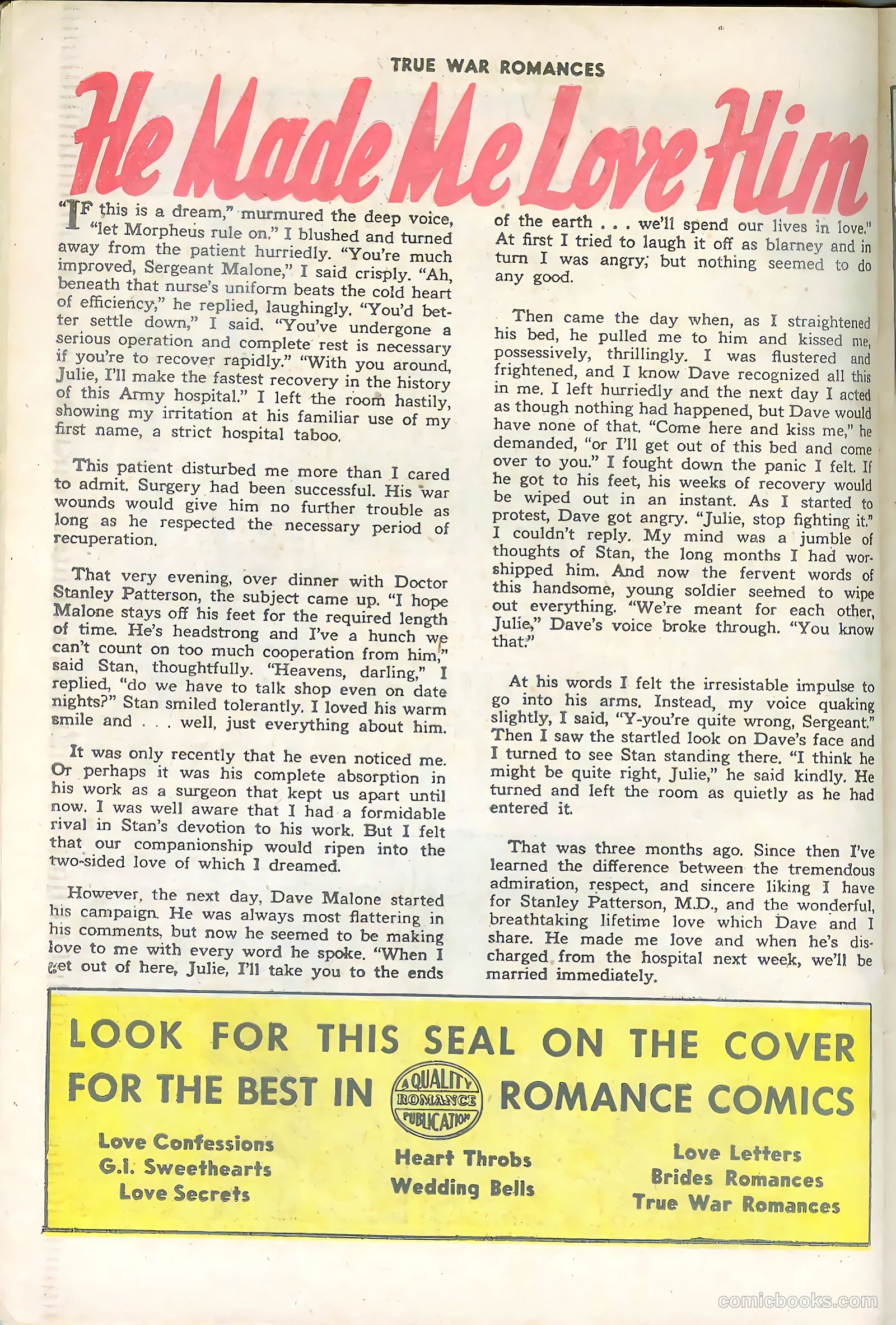 True War Romances #17 (1954) — page 26 of 36