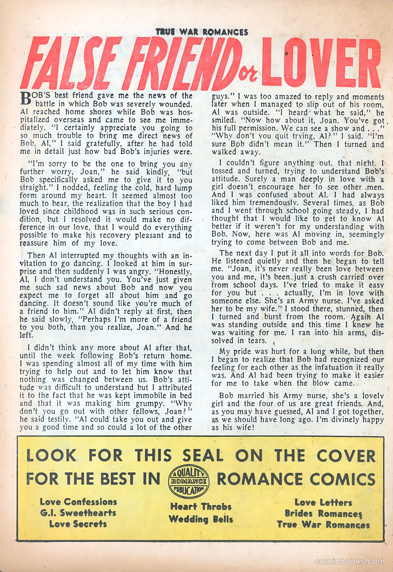 True War Romances #19 (1955) — page 26 of 37