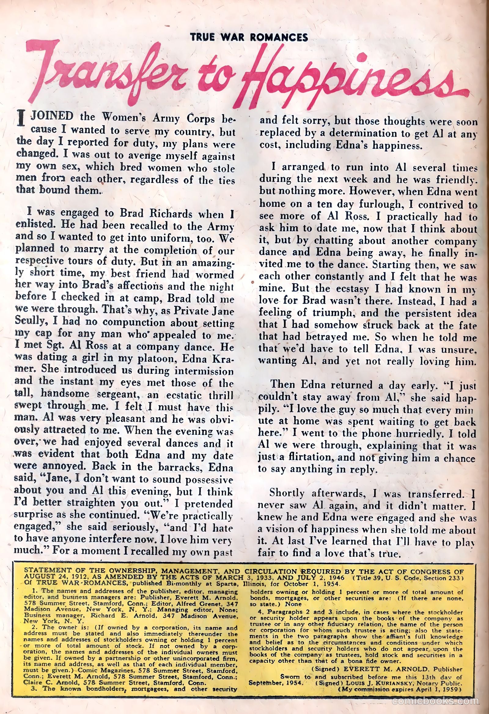 True War Romances #20 (1955) — page 26 of 37