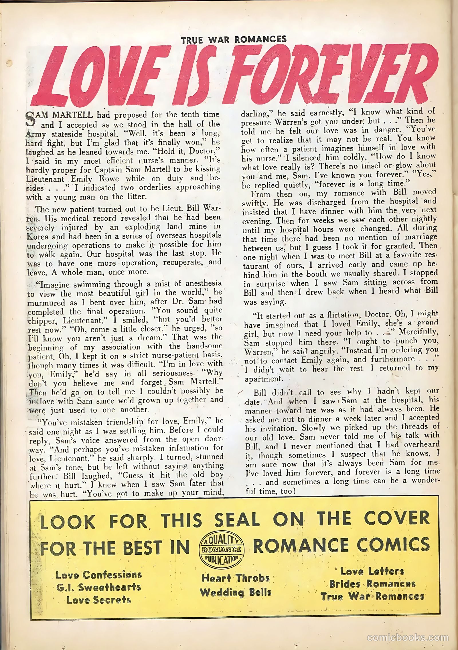 True War Romances #21 (1955) — page 26 of 36