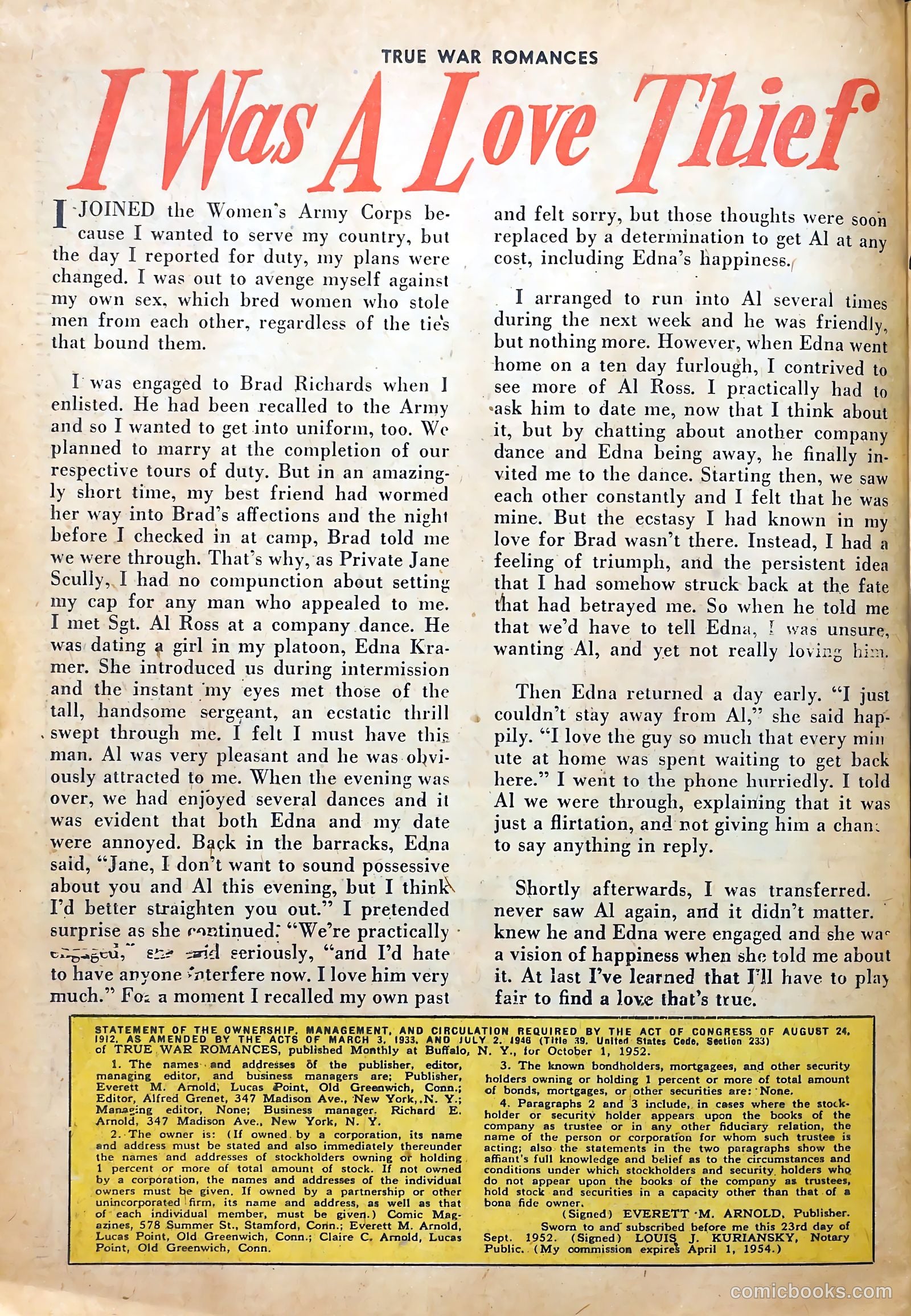 True War Romances #7 (1953) — page 26 of 36