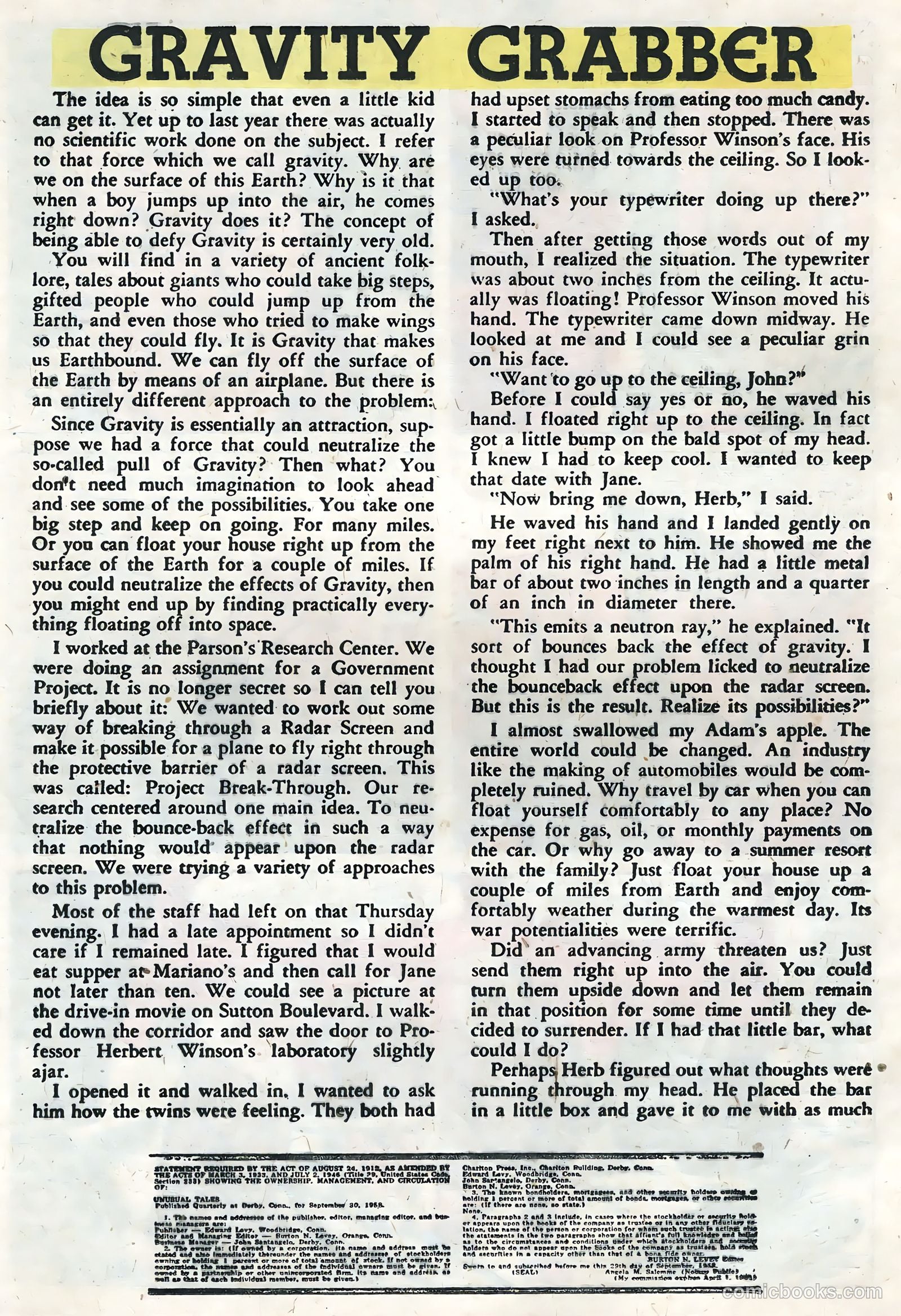 Unusual Tales #16 (1959) — page 20 of 36