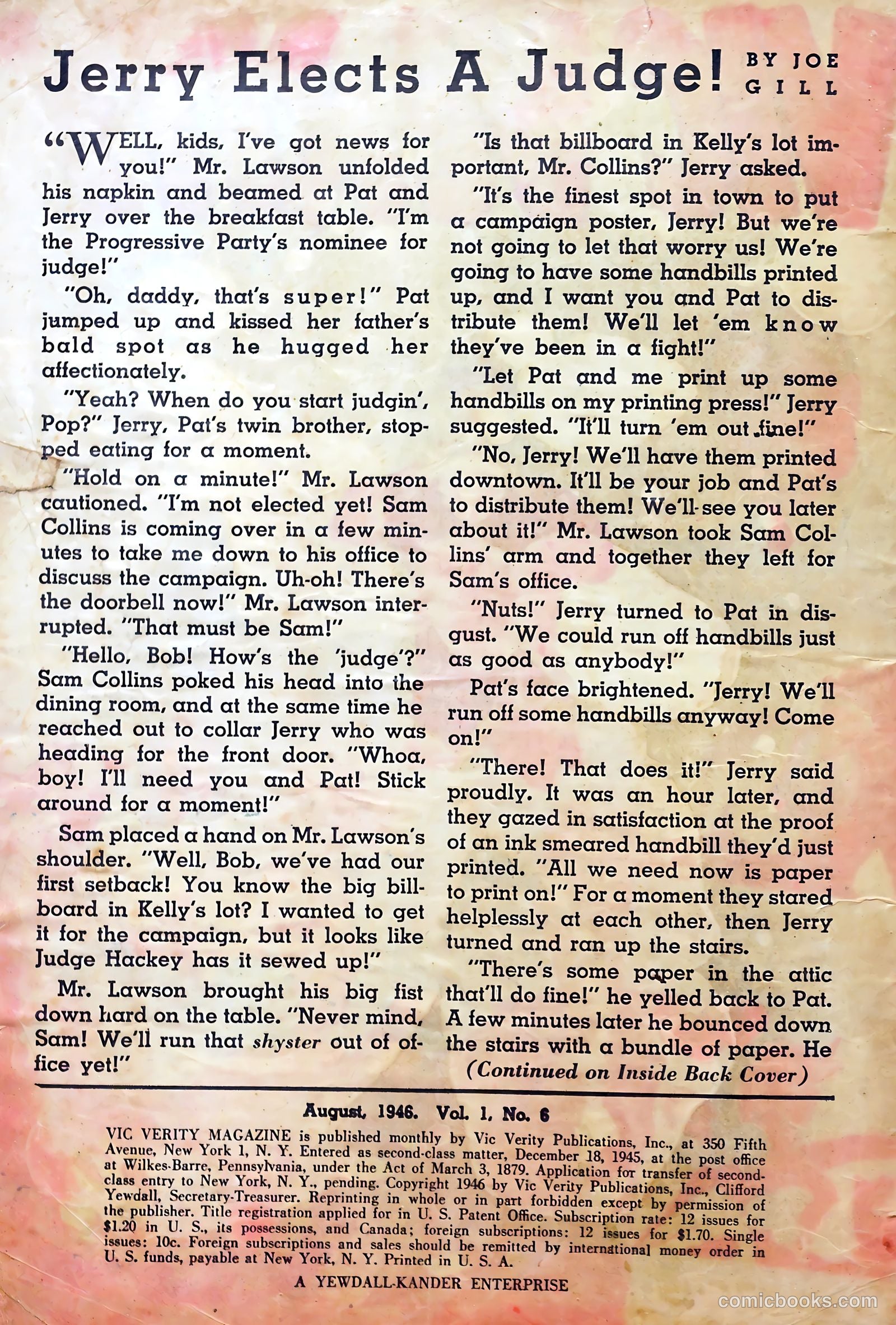 Vic Verity Magazine #6 (1946) — page 2 of 37