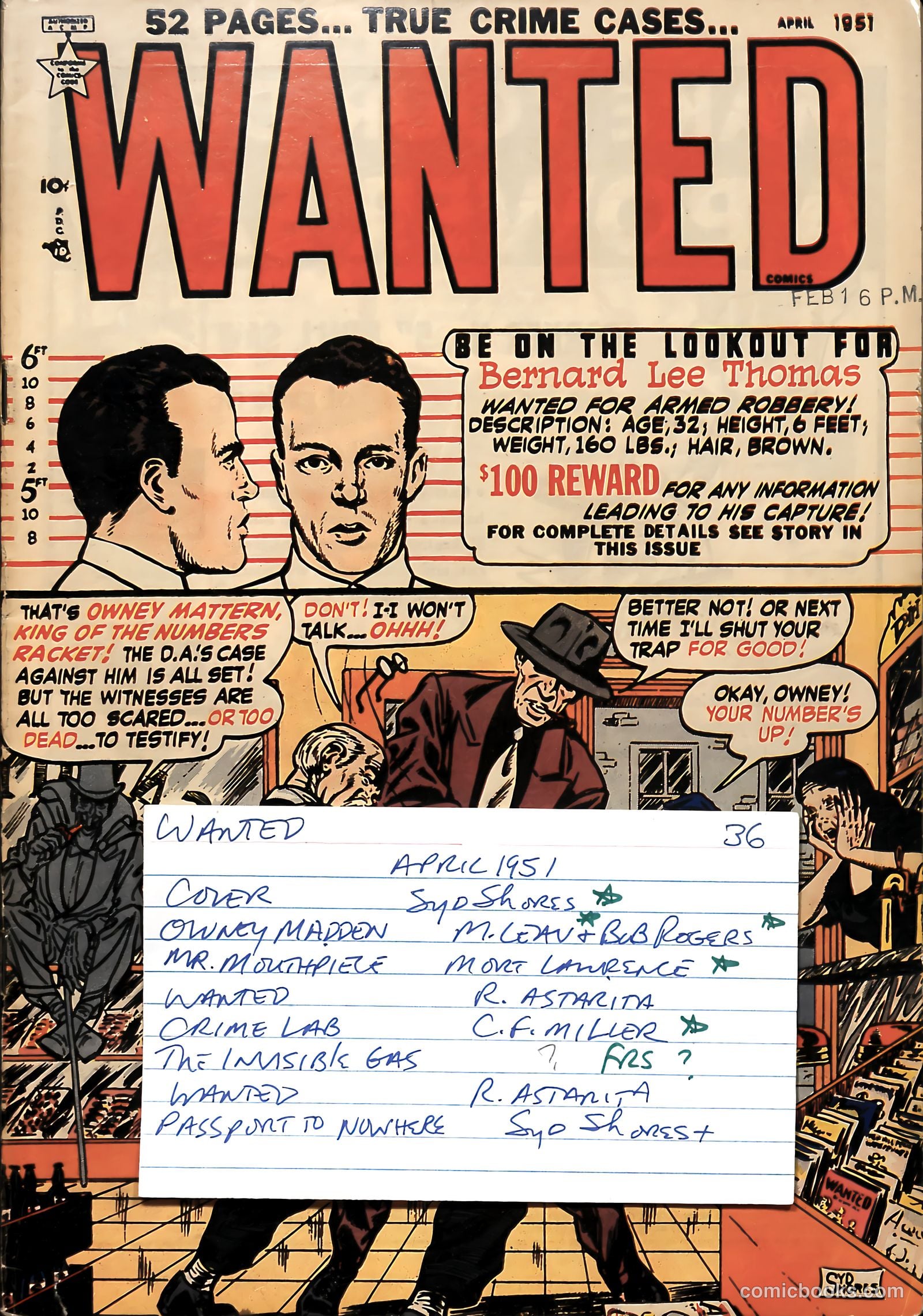 Wanted Comics #36 (1951) — page 53 of 53