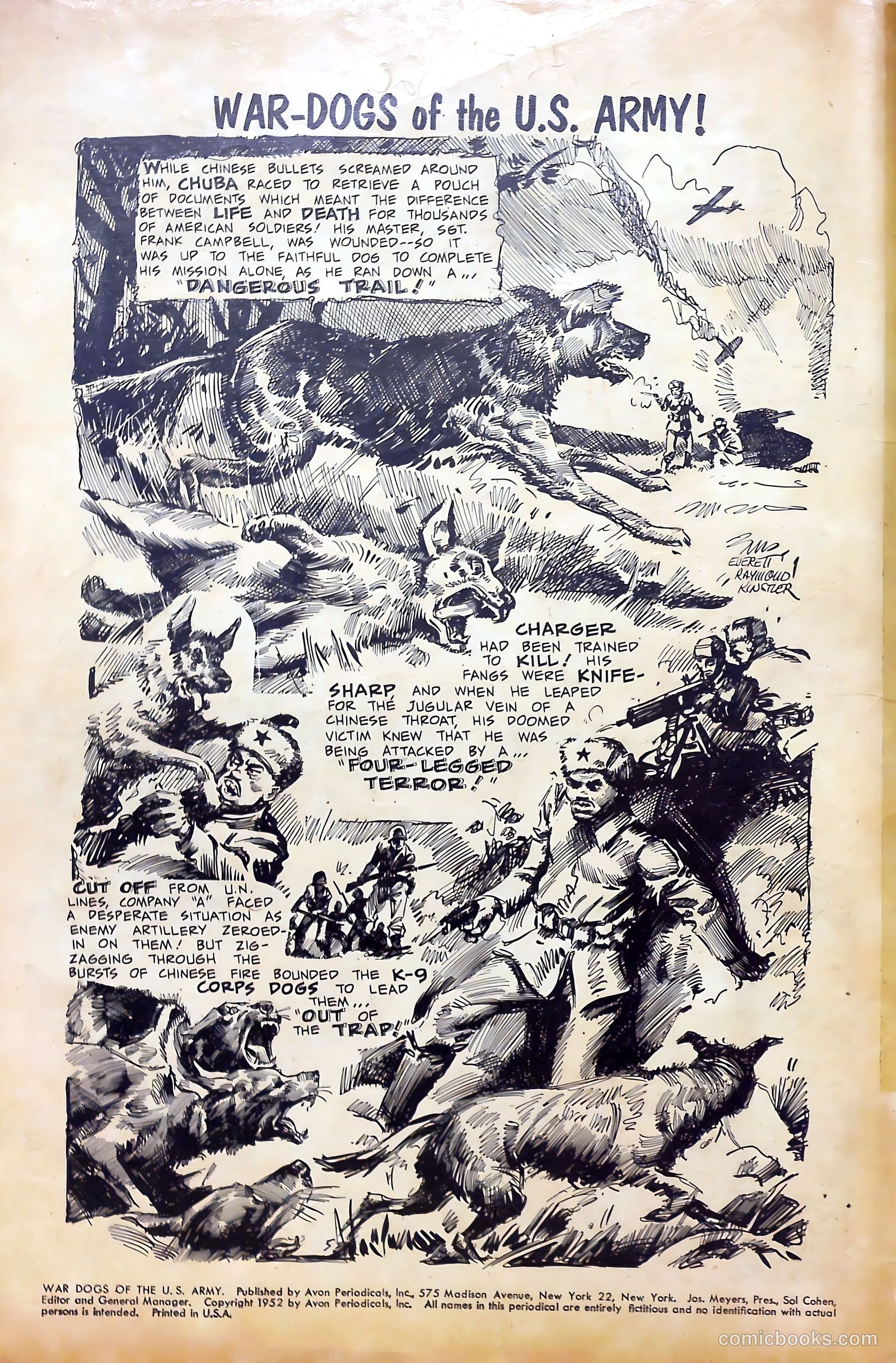War Dogs of the U.S. Army #1 (1952) — page 2 of 36