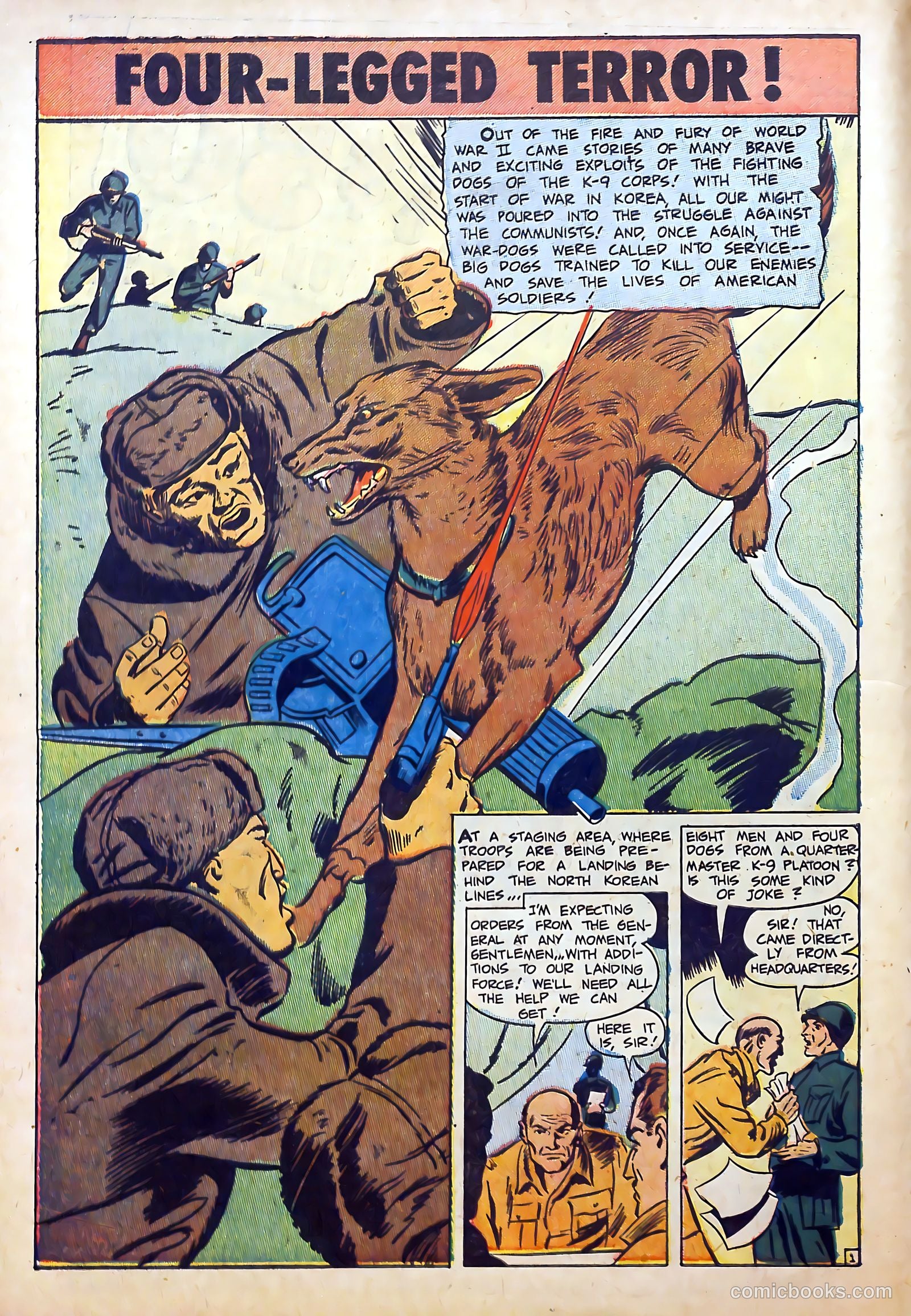 War Dogs of the U.S. Army #1 (1952) — page 10 of 36