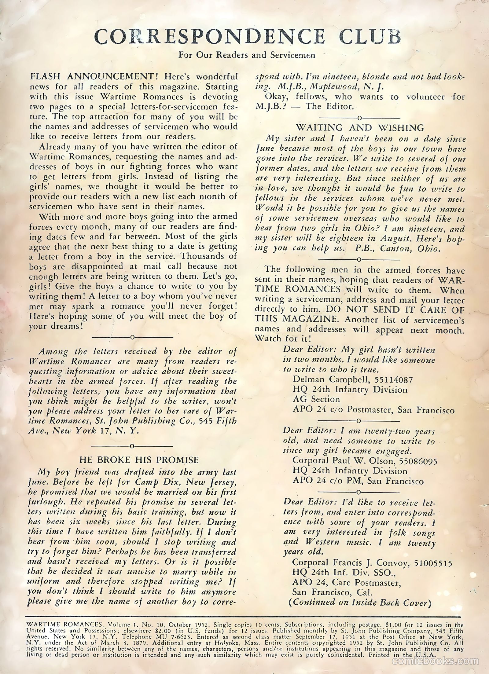 Wartime Romances #10 (1952) — page 2 of 36