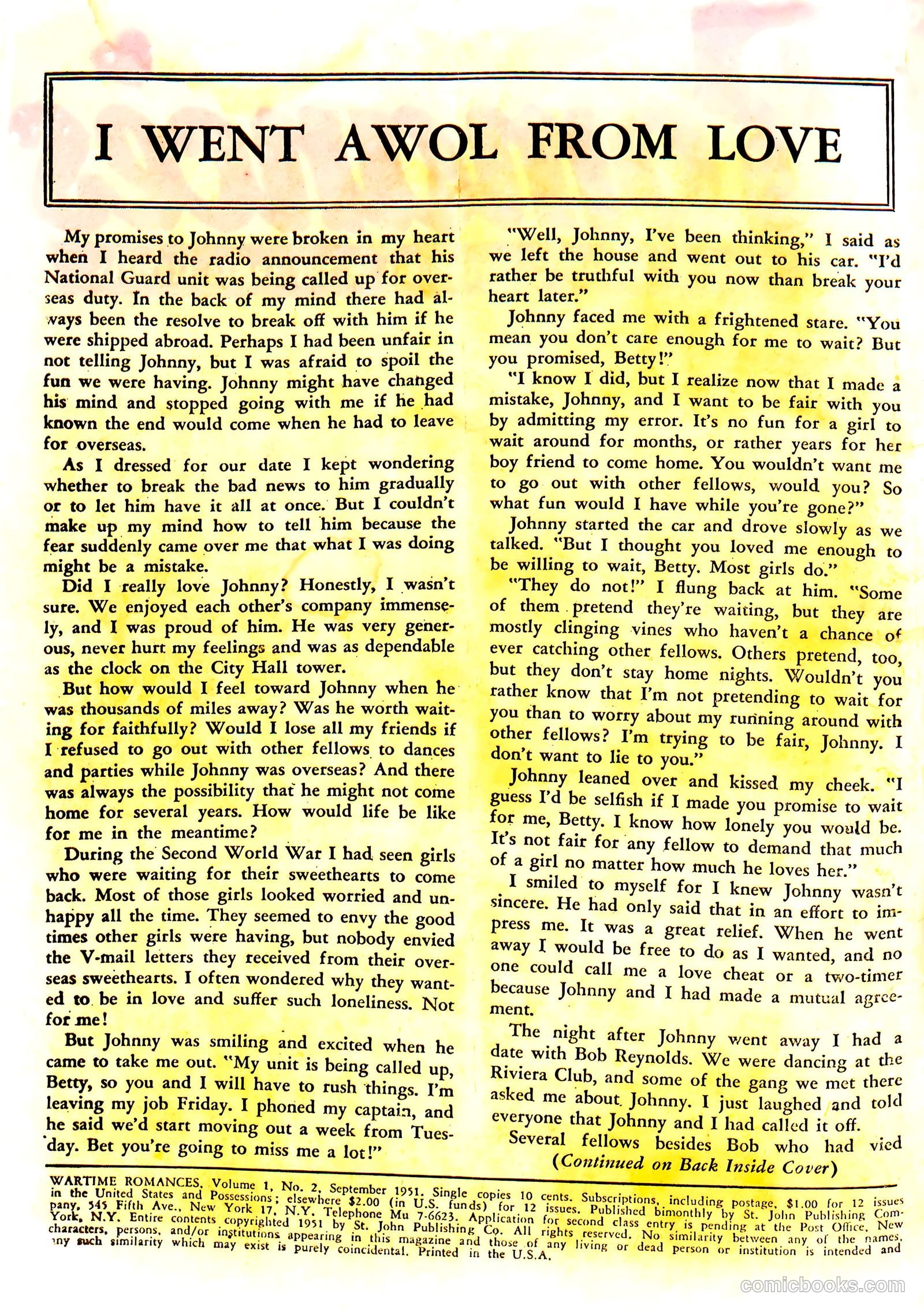 Wartime Romances #2 (1951) — page 2 of 36