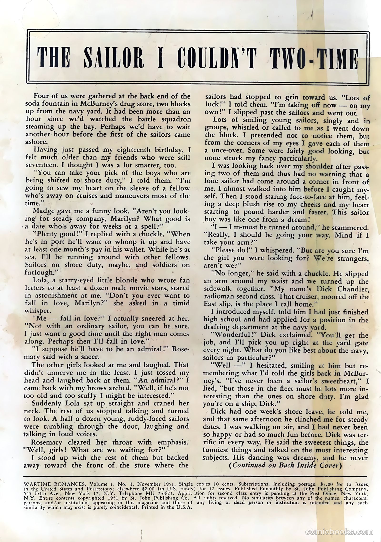 Wartime Romances #3 (1951) — page 2 of 36