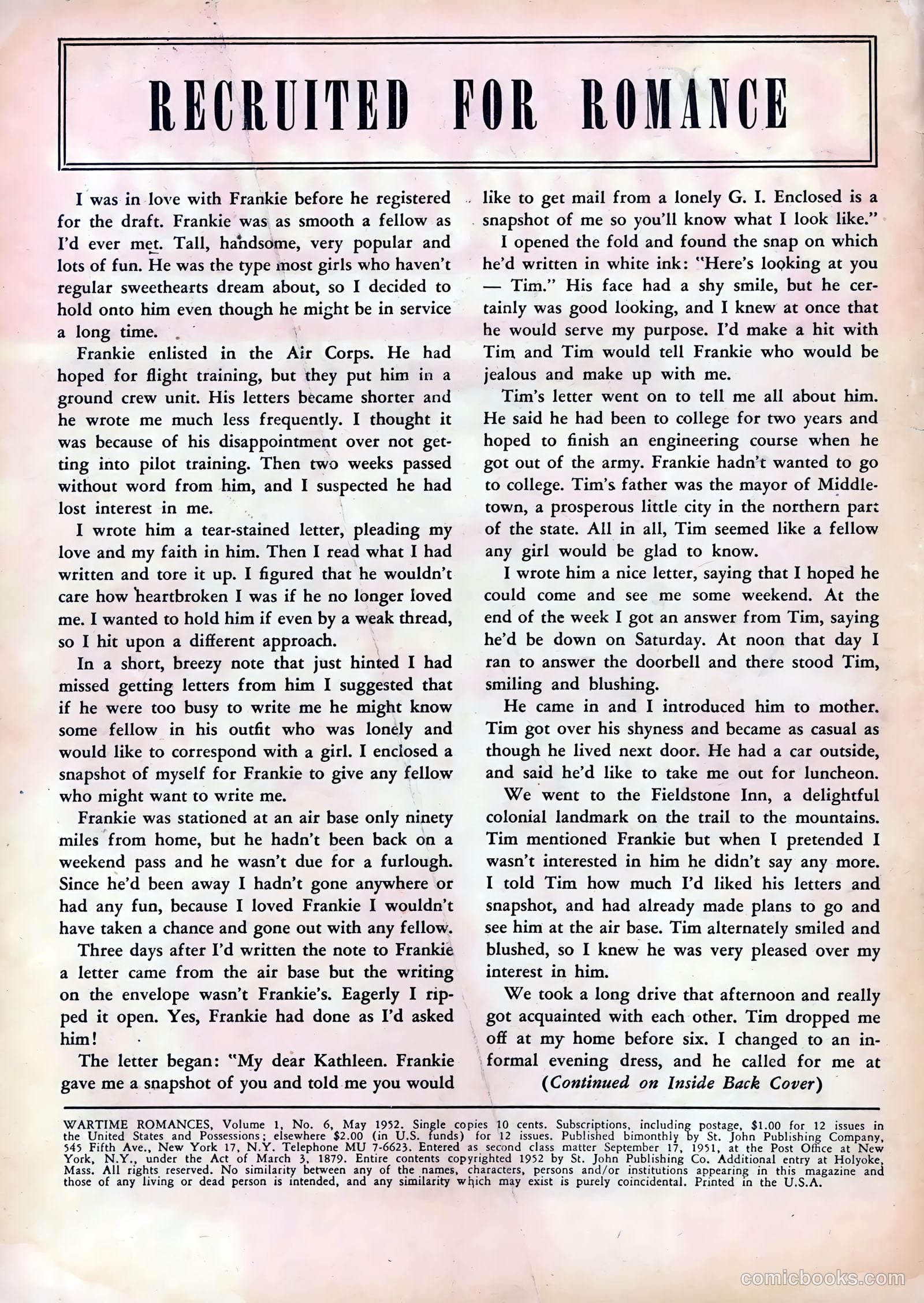 Wartime Romances #6 (1952) — page 2 of 36