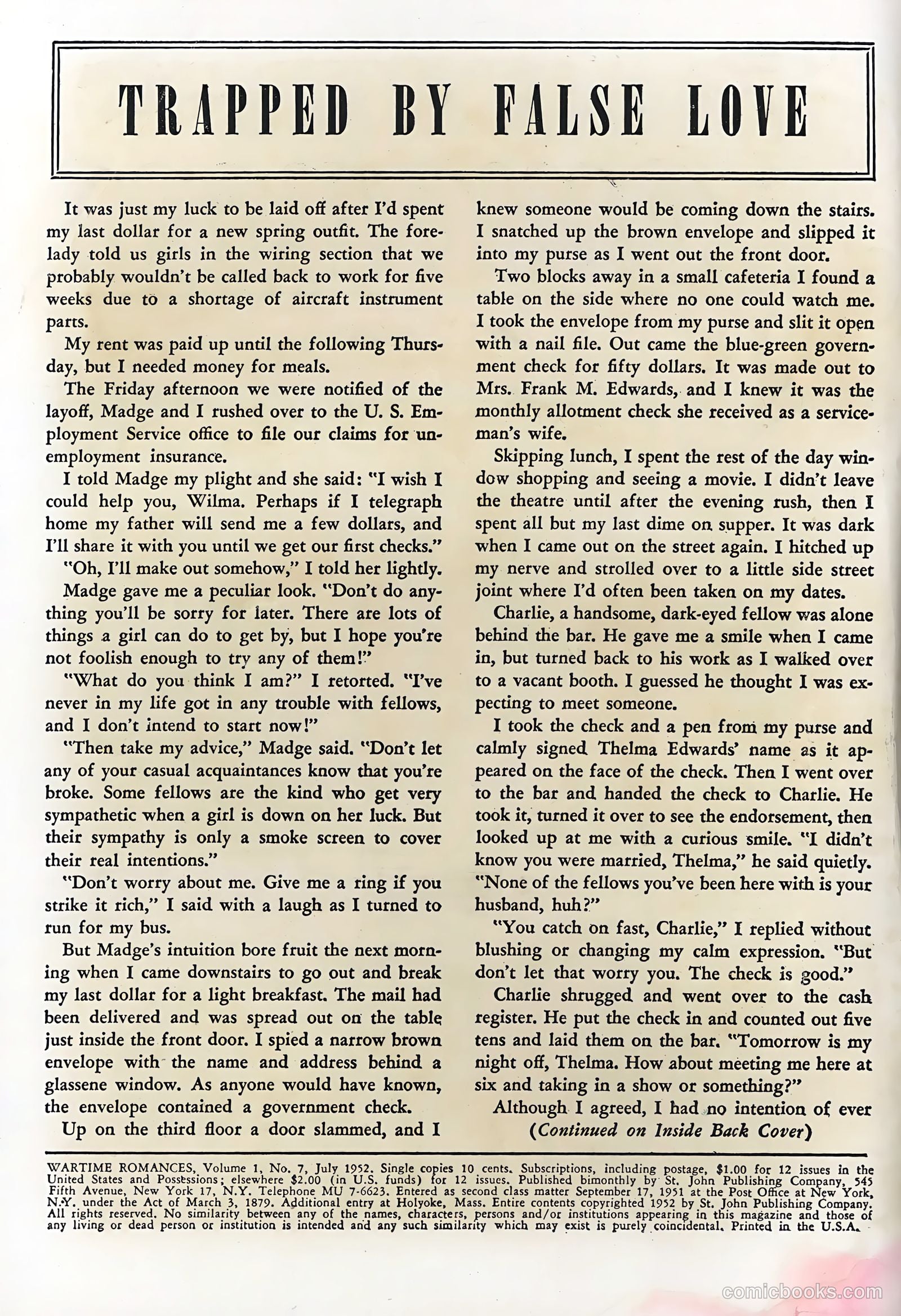 Wartime Romances #7 (1952) — page 2 of 36