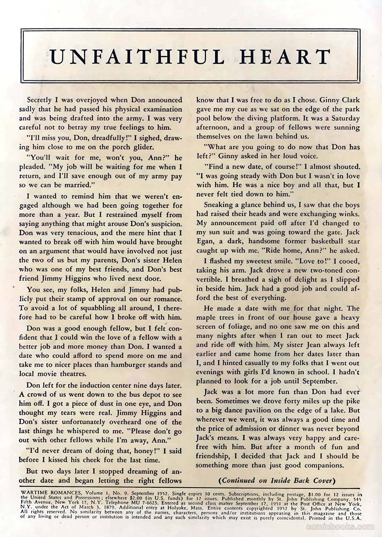 Wartime Romances #9 (1952) — page 2 of 36