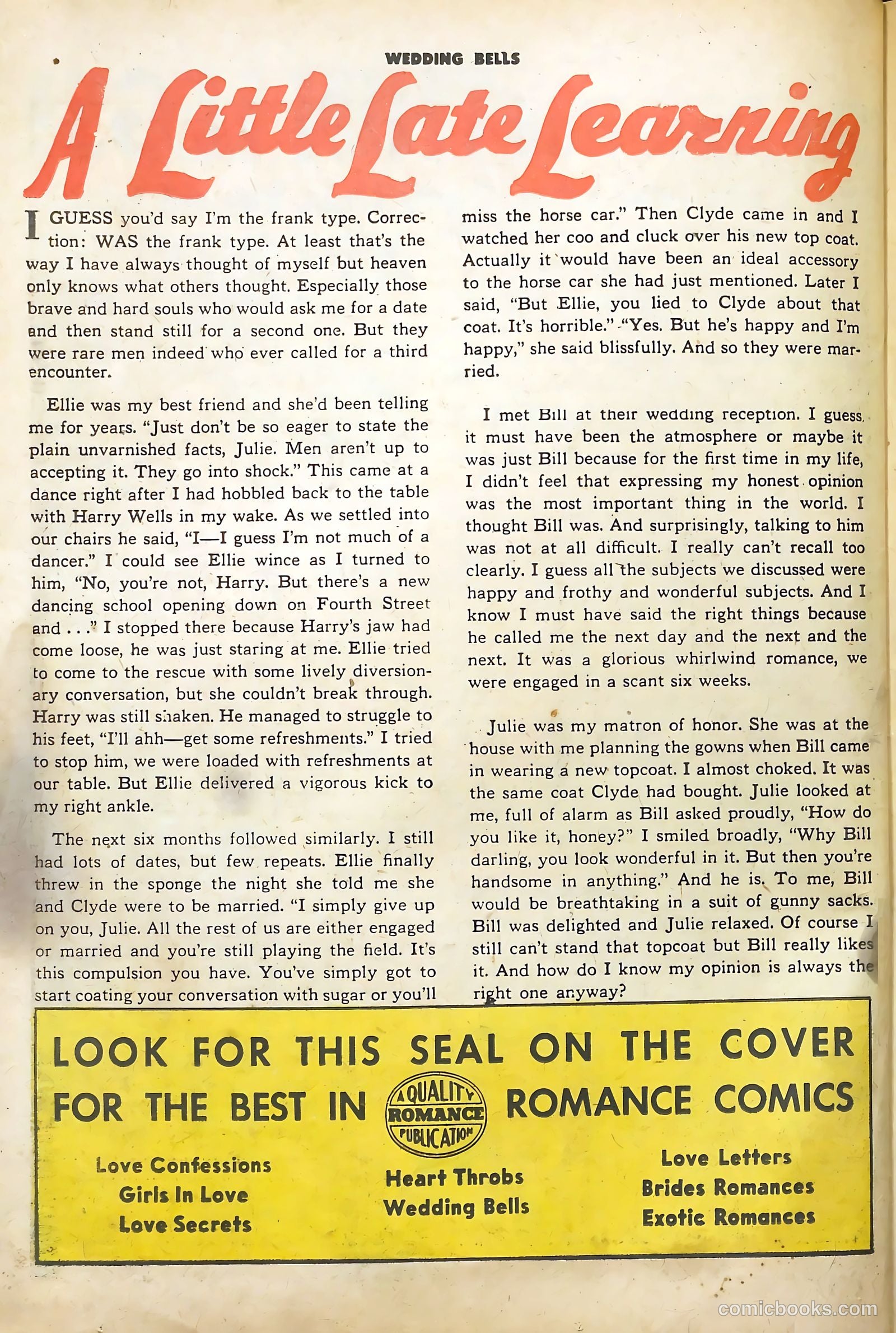 Wedding Bells #17 (1956) — page 26 of 36
