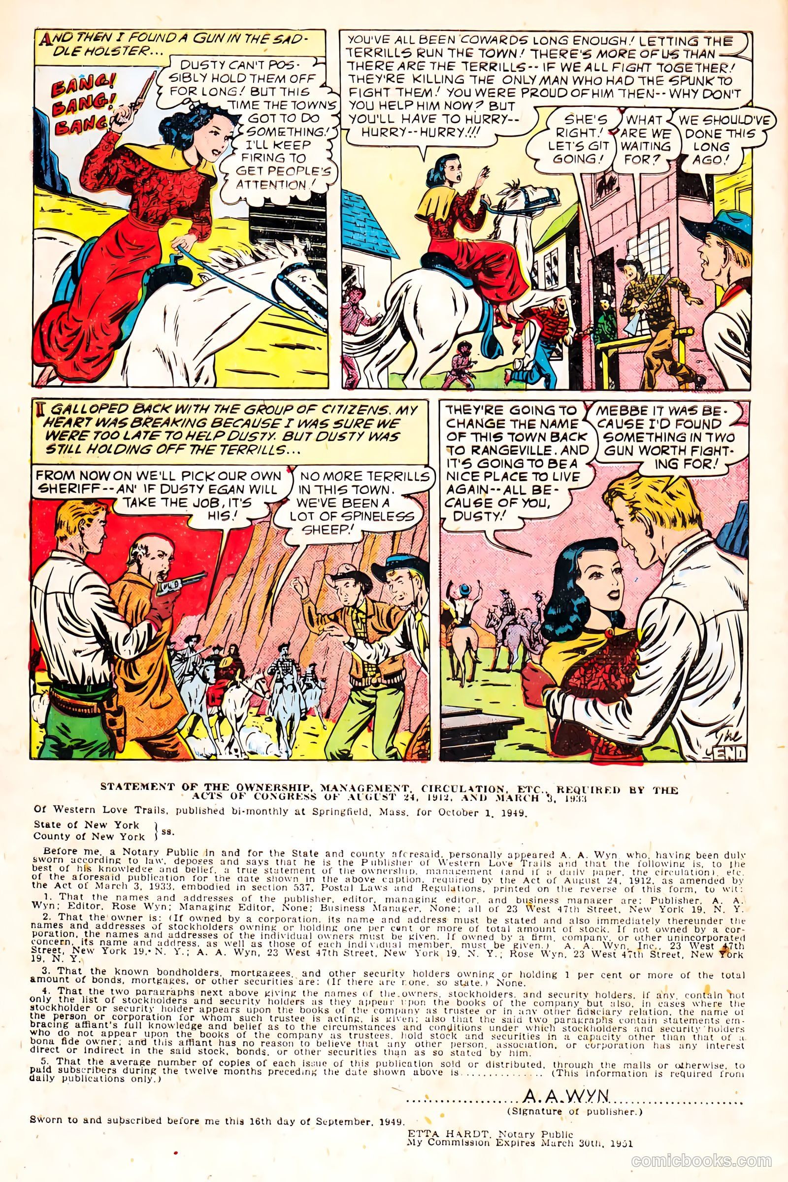 Western Love Trails #9 (1950) — page 34 of 36