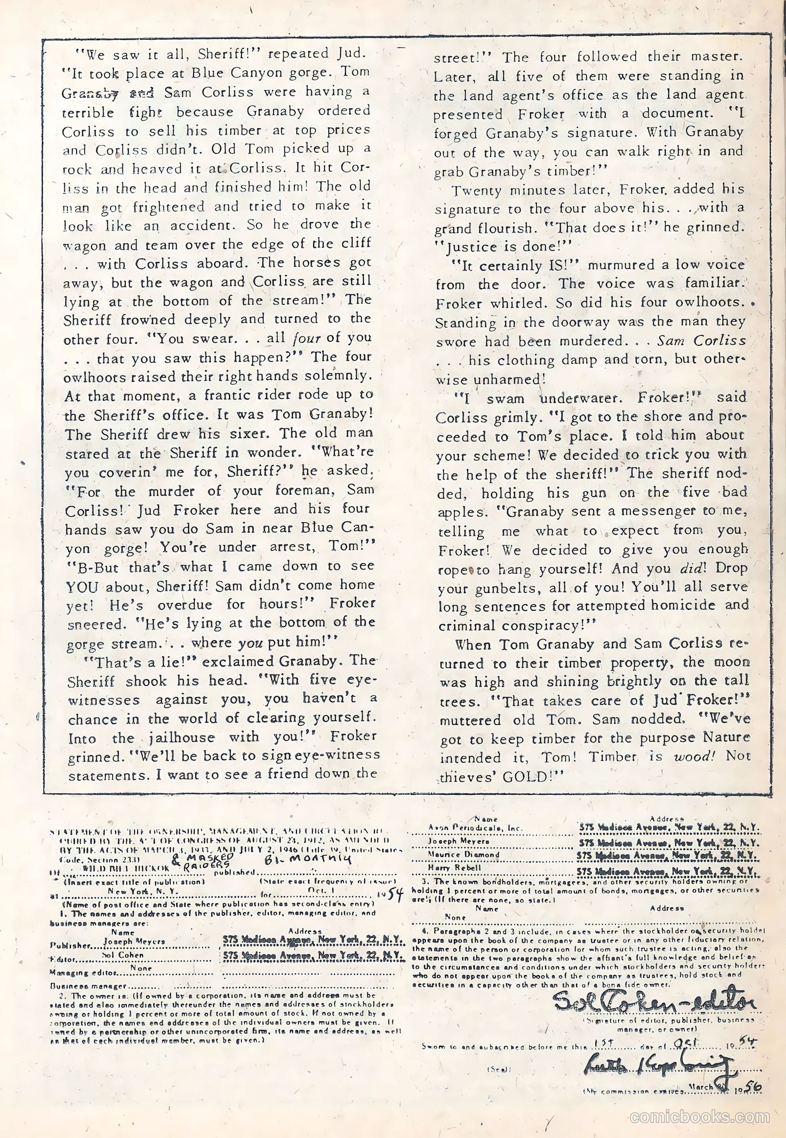 Wild Bill Hickok #24 (1955) — page 26 of 36