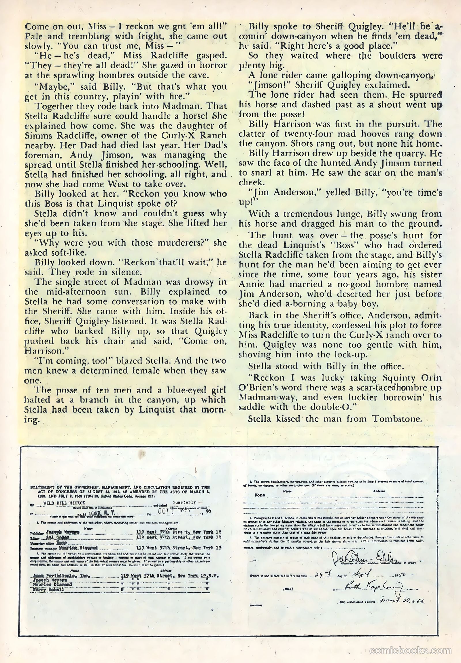 Wild Bill Hickok #7 (1951) — page 25 of 37