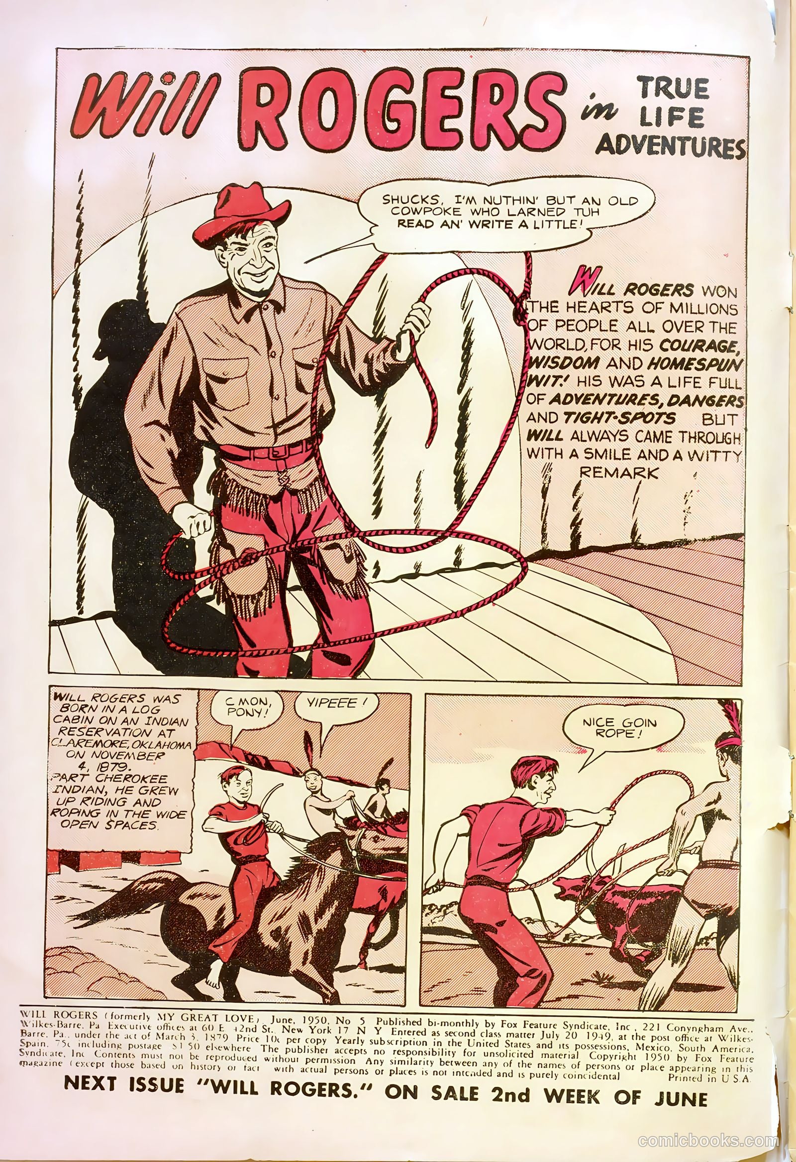 Will Rogers #5 (1950) — page 2 of 36