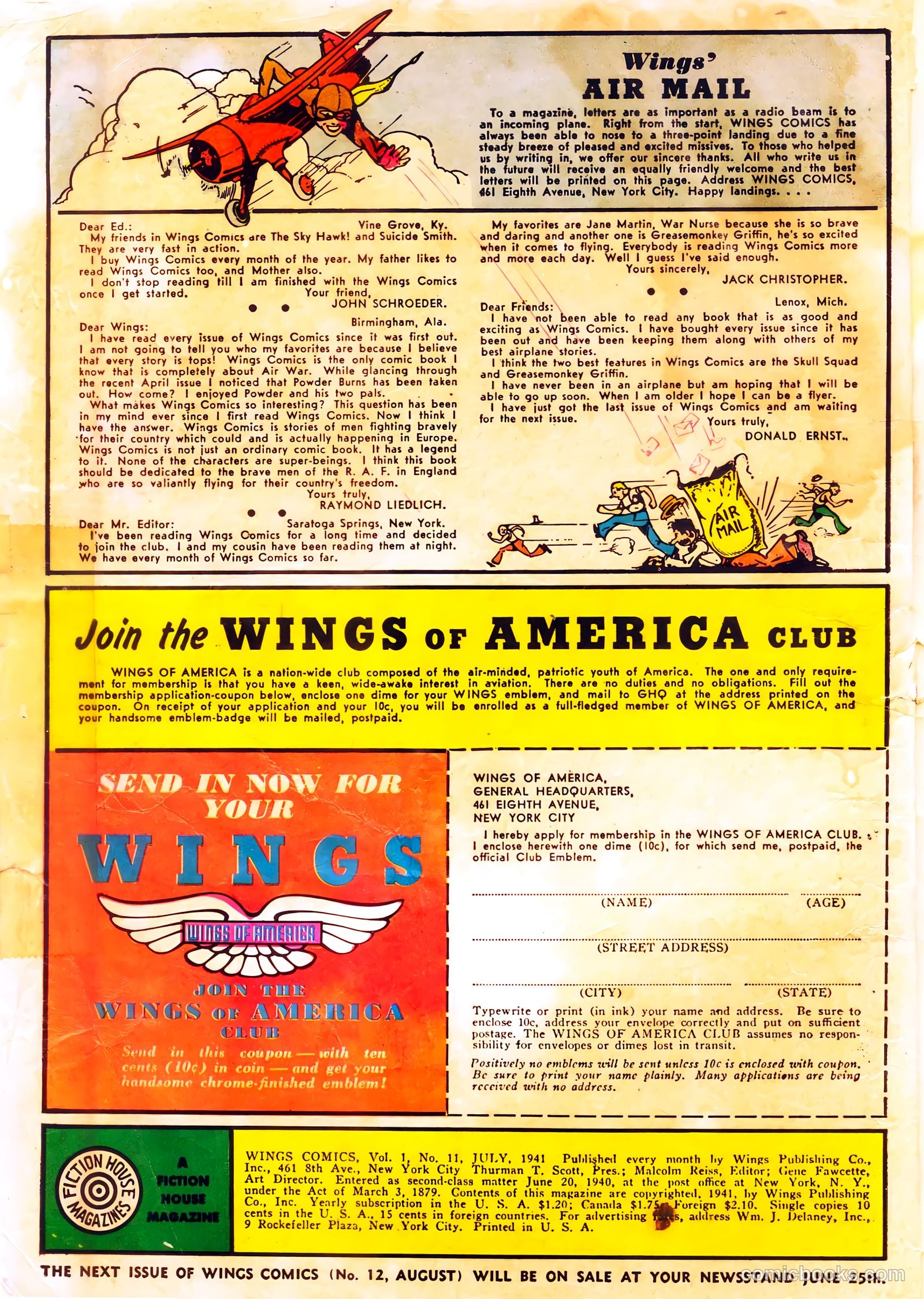 Wings Comics #11 (1941) — page 2 of 68