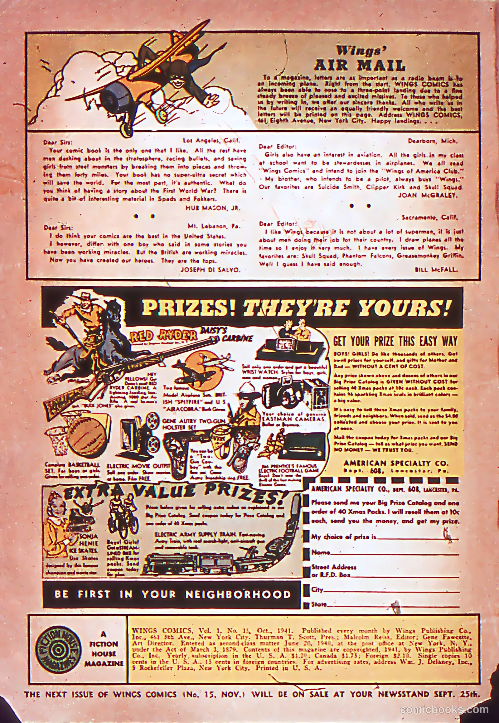Wings Comics #15 (1941) — page 2 of 68