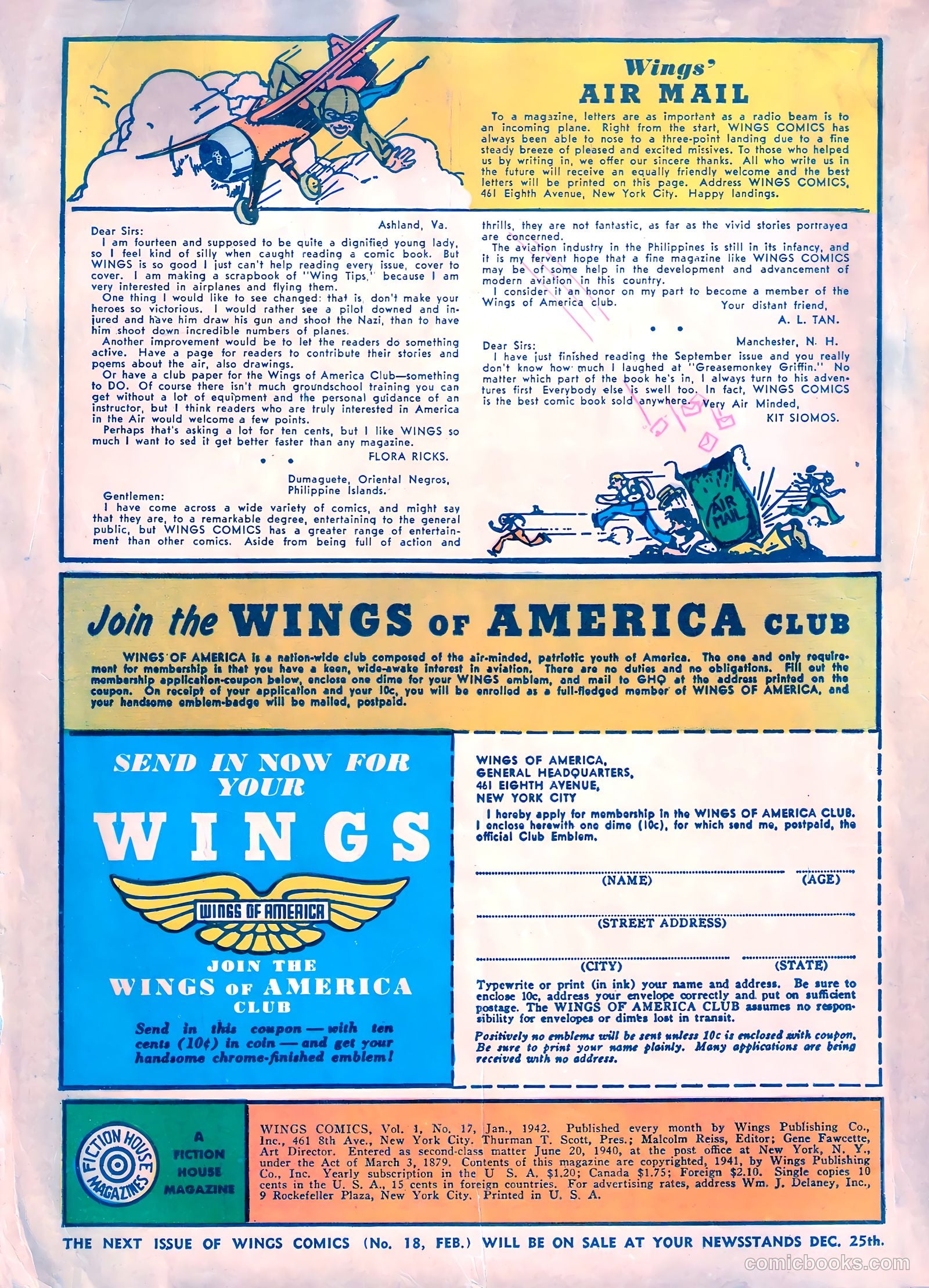Wings Comics #17 (1942) — page 2 of 68