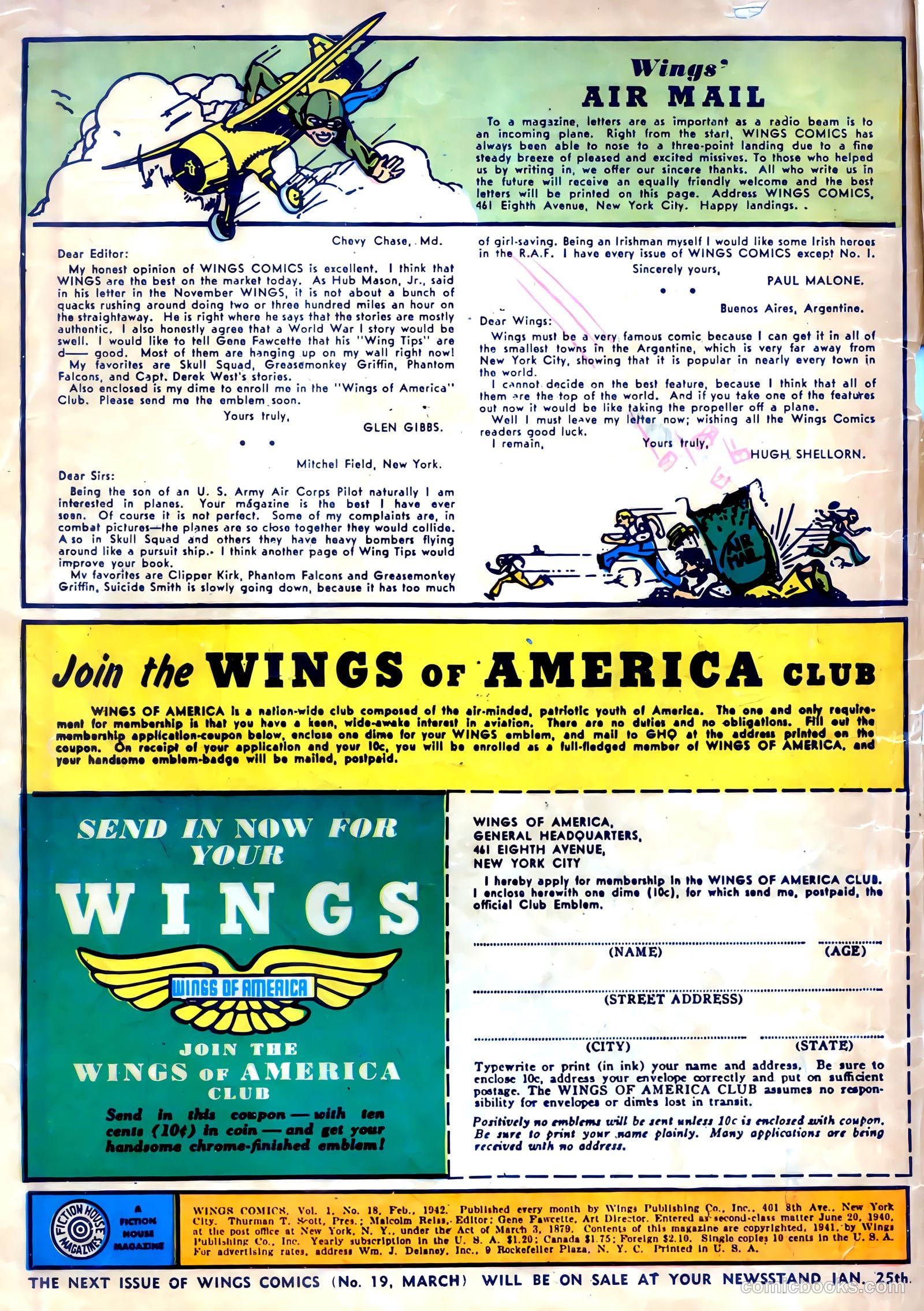 Wings Comics #18 (1942) — page 2 of 68