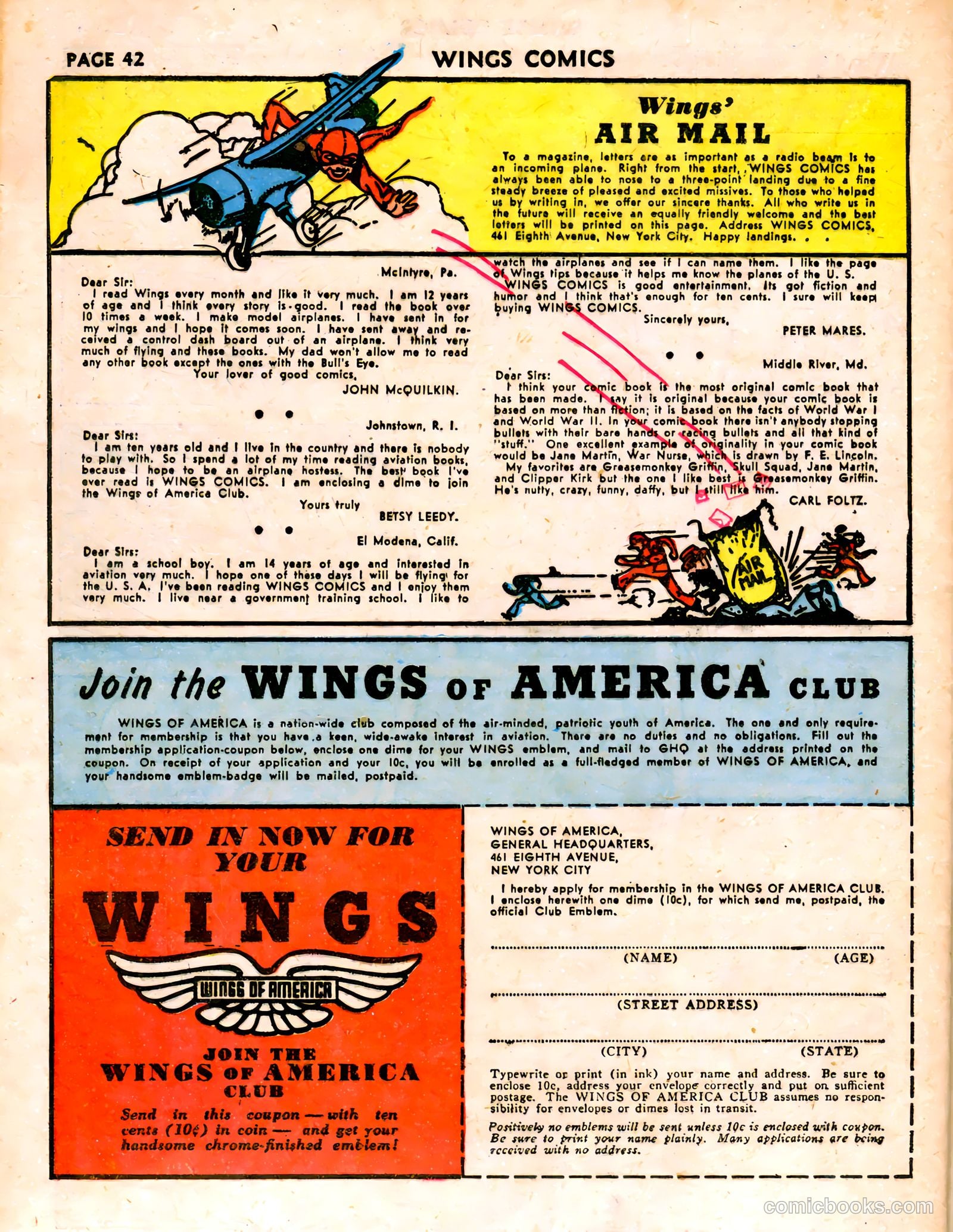 Wings Comics #19 (1942) — page 45 of 68