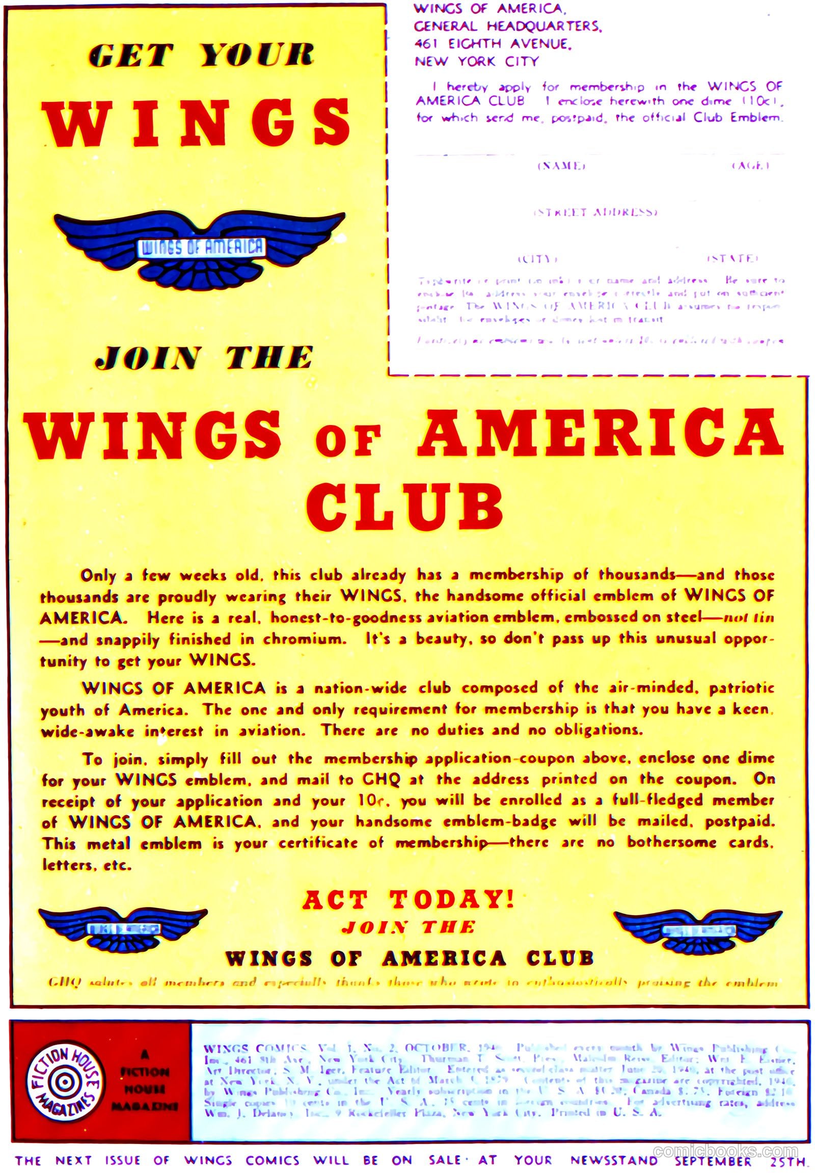 Wings Comics #2 (1940) — page 2 of 68