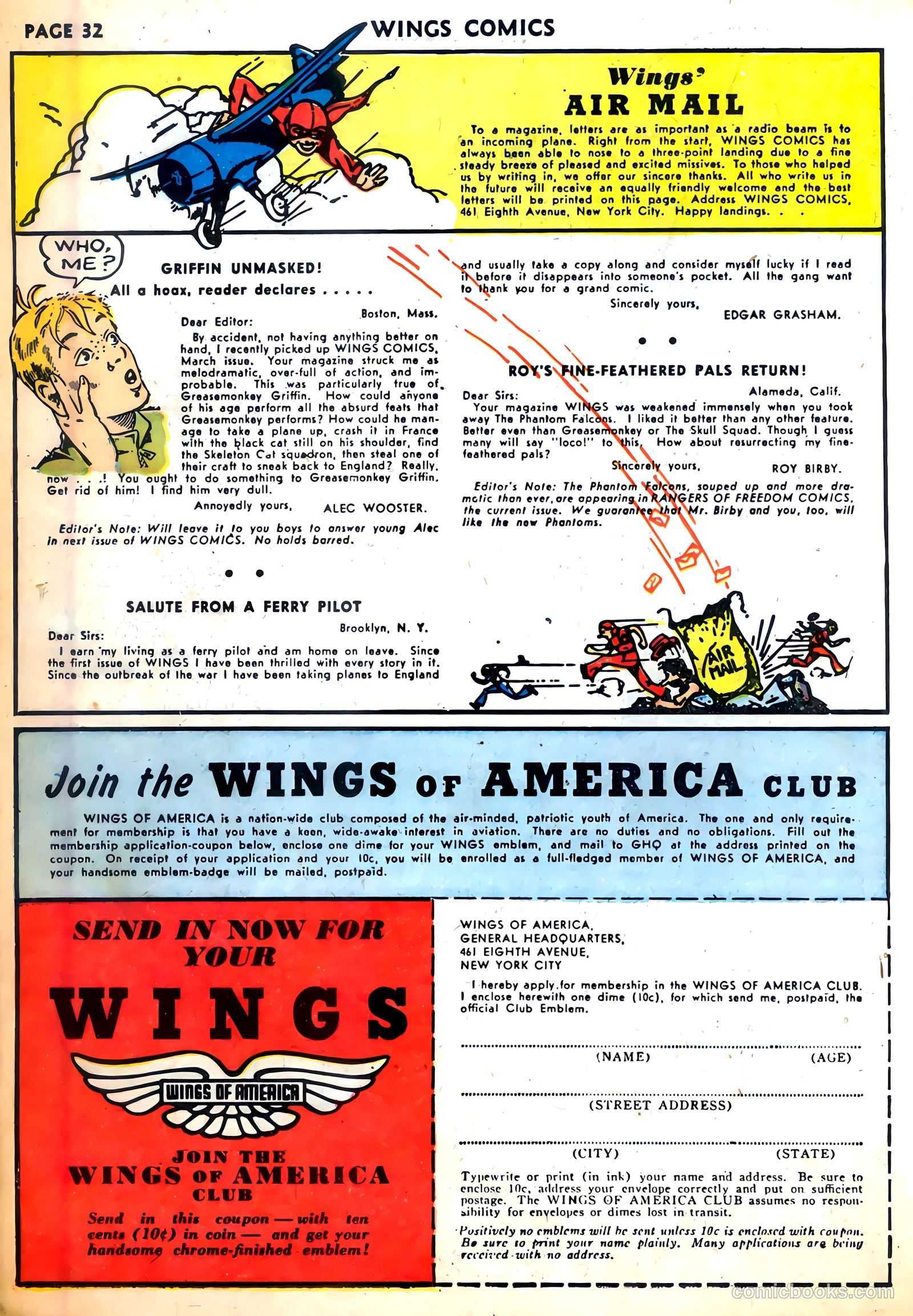 Wings Comics #21 (1942) — page 34 of 68