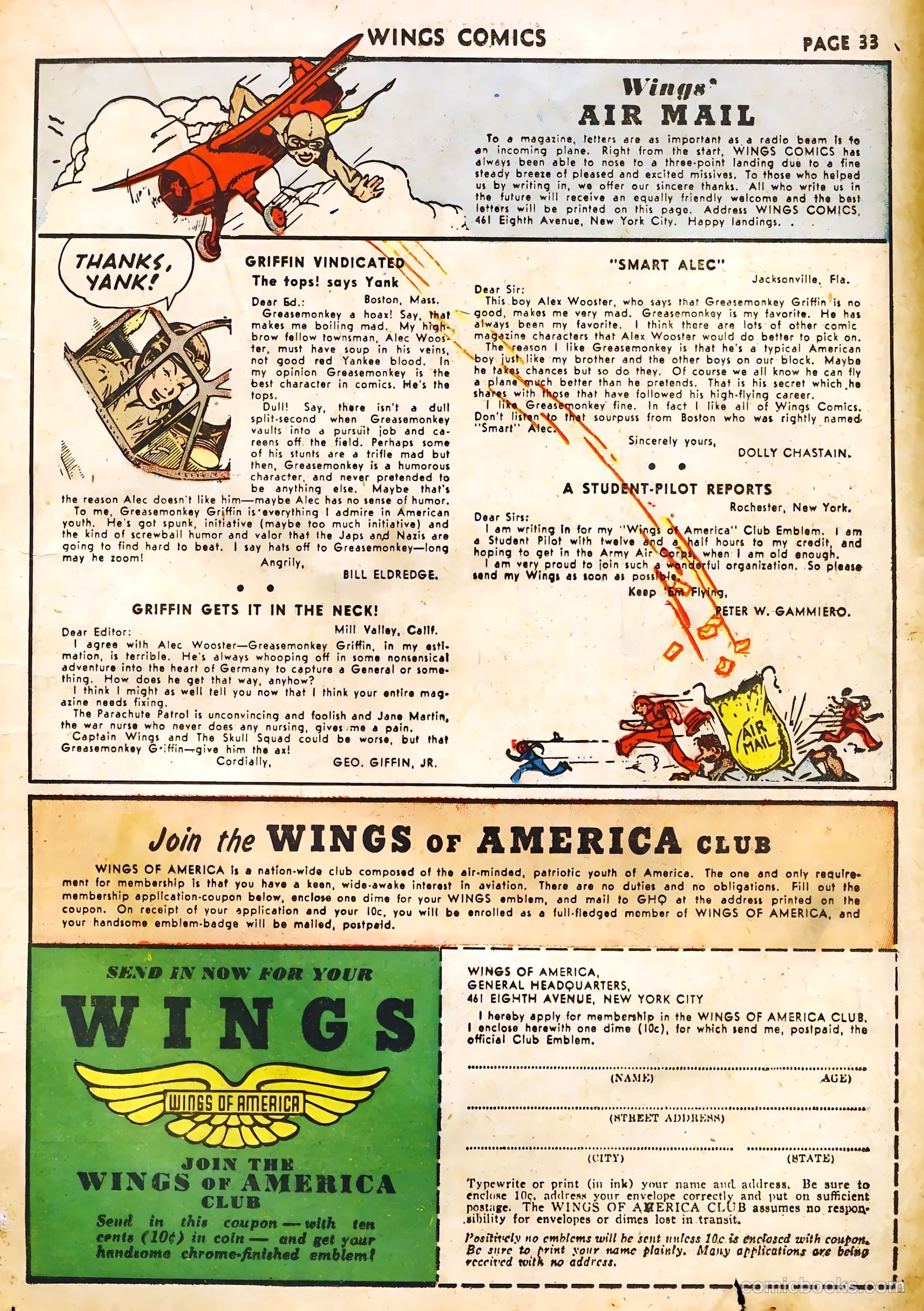 Wings Comics #22 (1942) — page 35 of 68