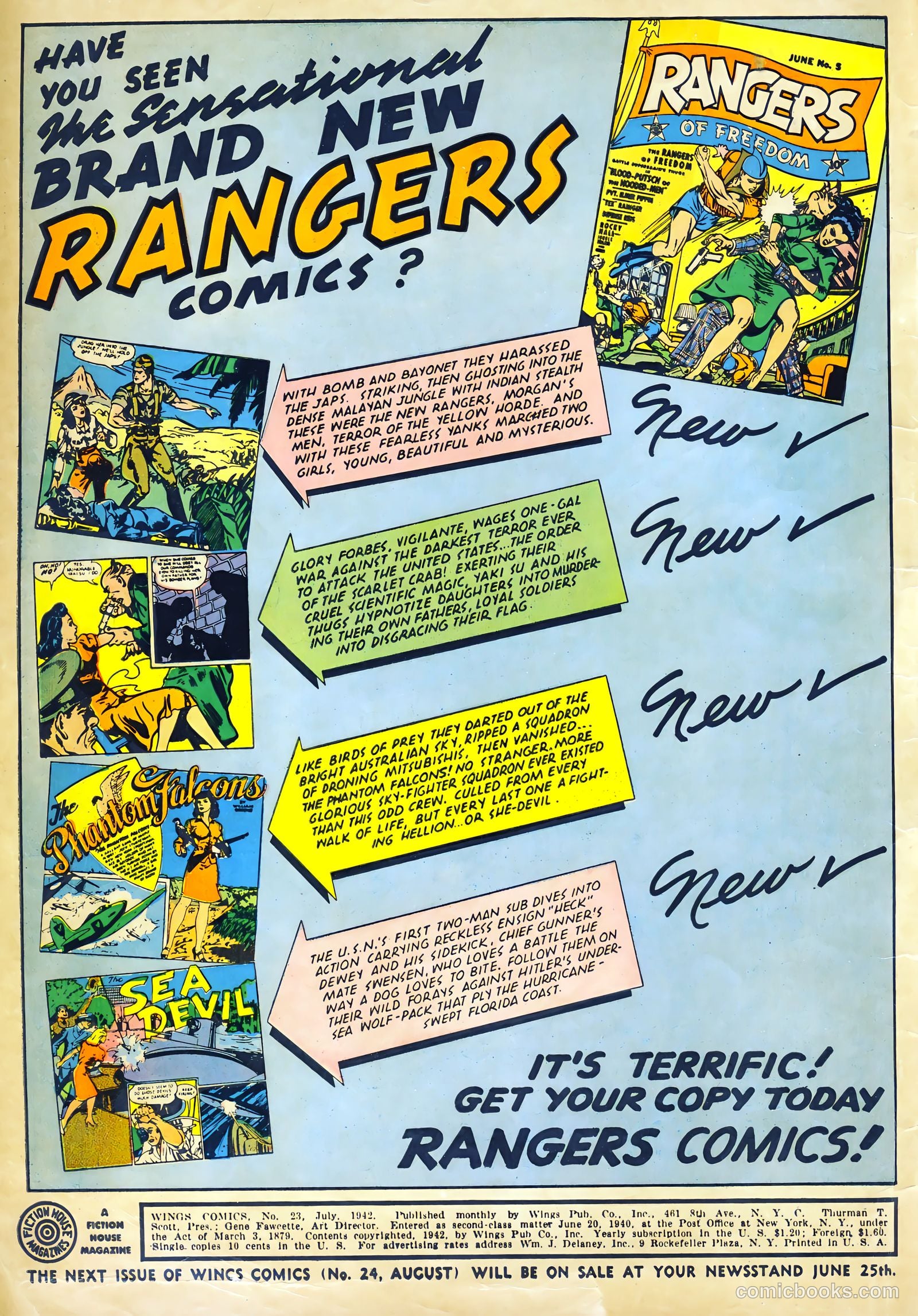 Wings Comics #23 (1942) — page 2 of 68