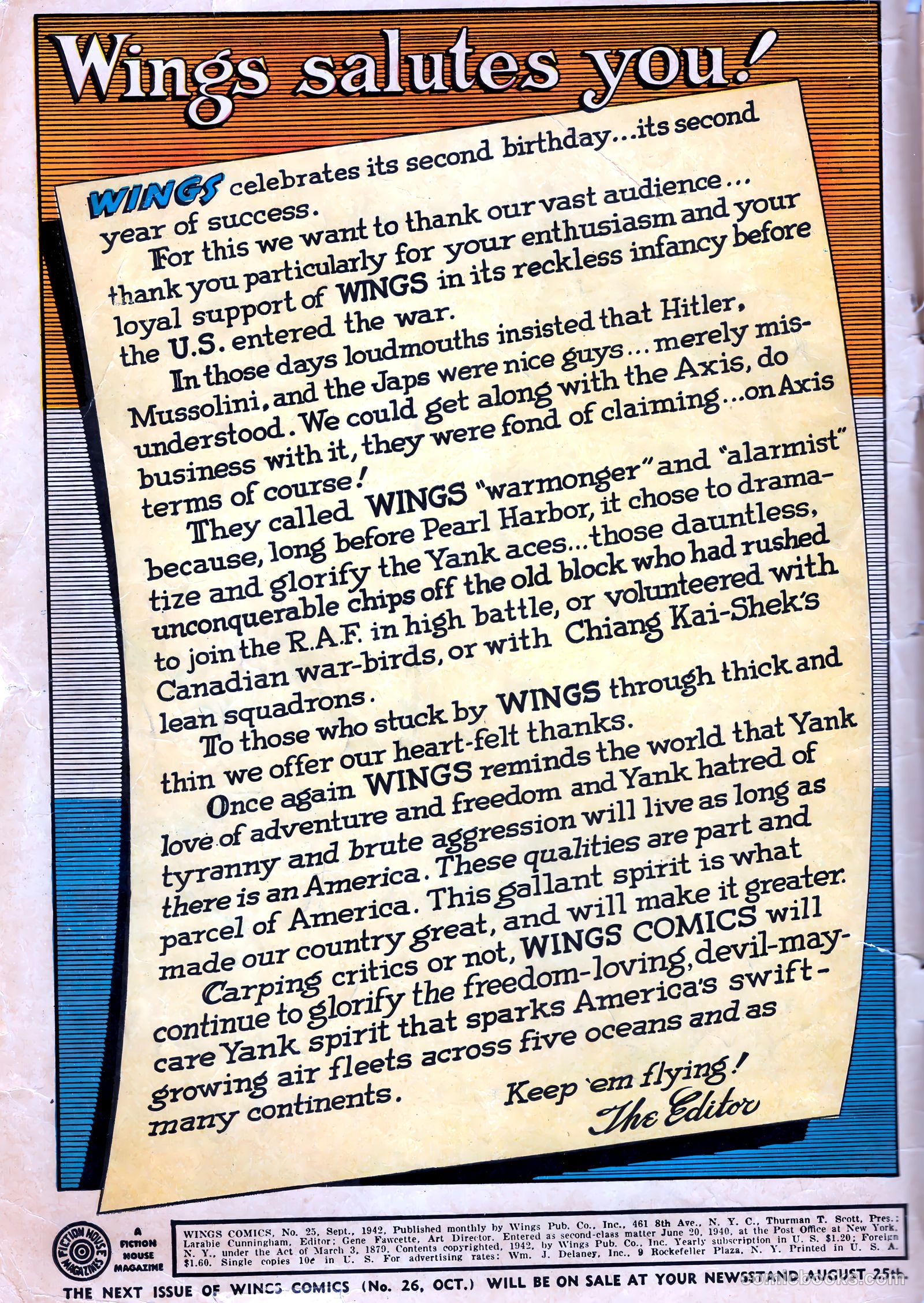 Wings Comics #25 (1942) — page 2 of 69