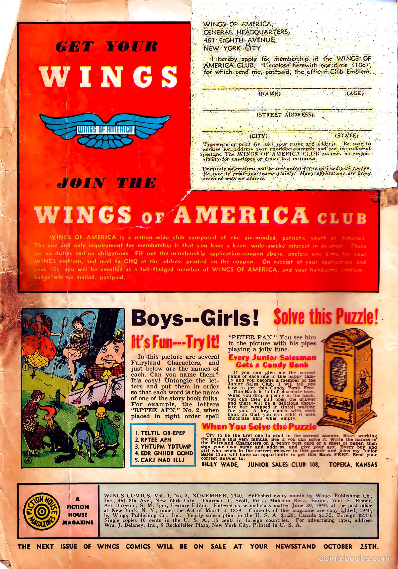 Wings Comics #3 (1940) — page 3 of 69