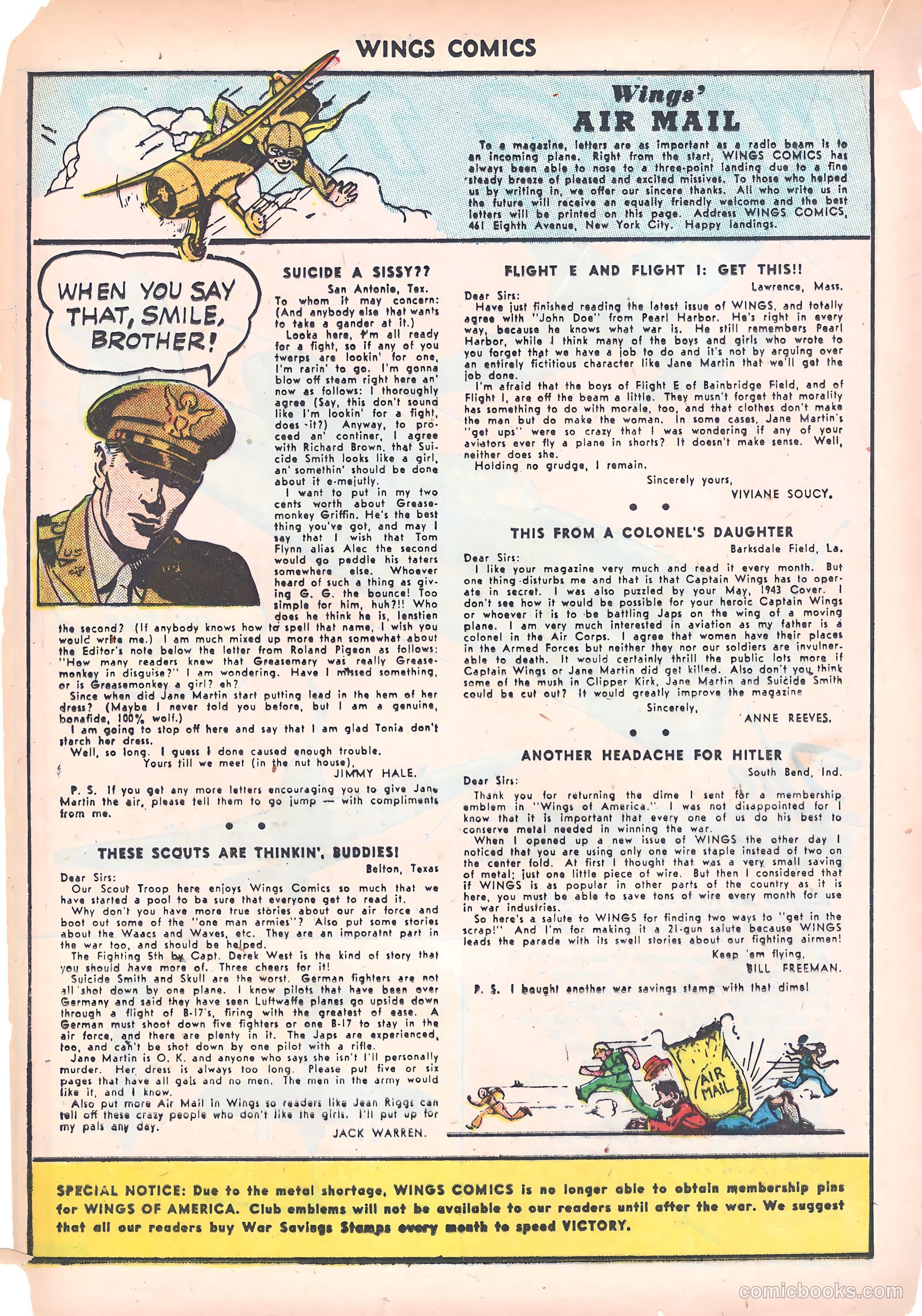Wings Comics #39 (1943) — page 36 of 60