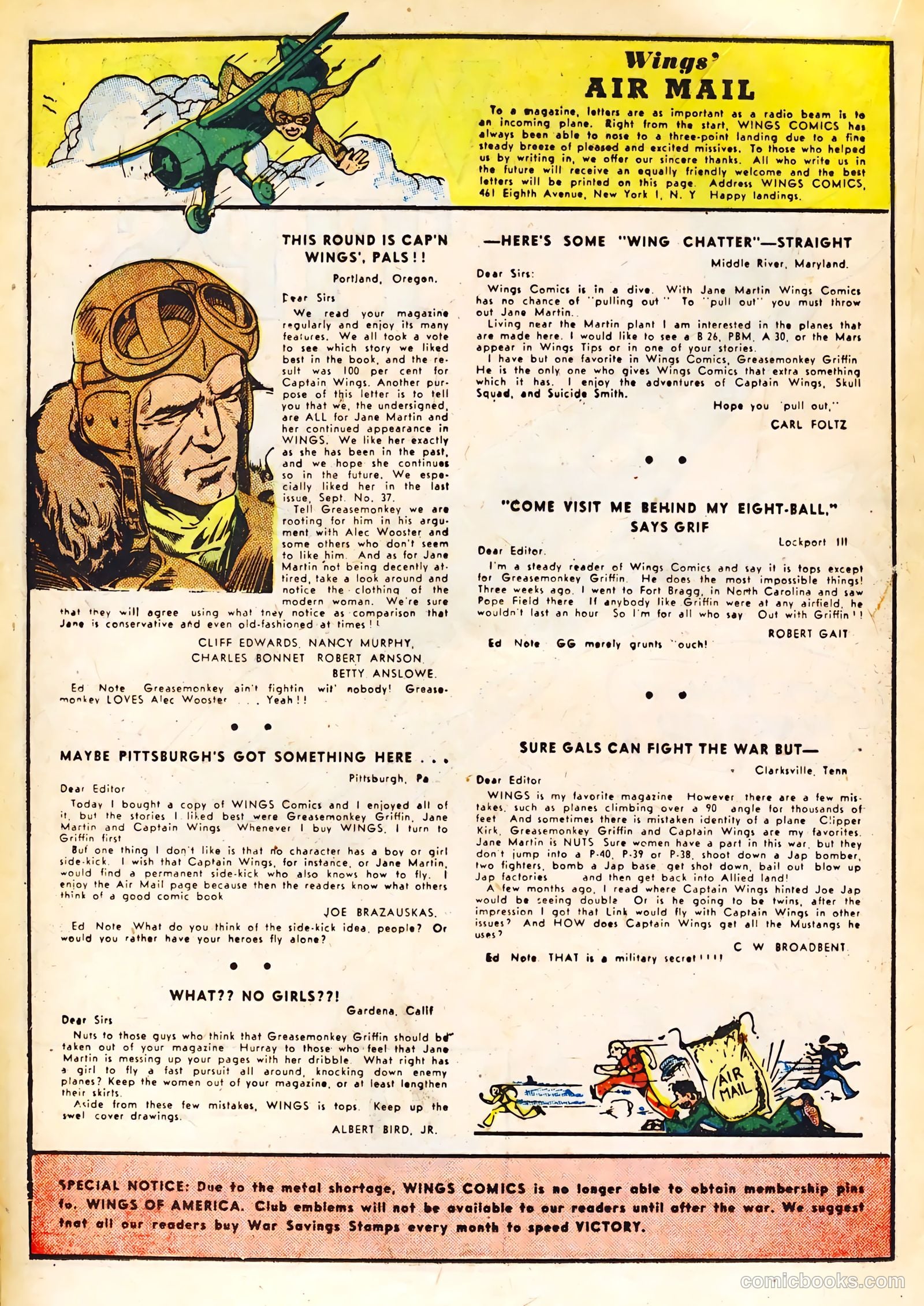 Wings Comics #40 (1943) — page 36 of 60
