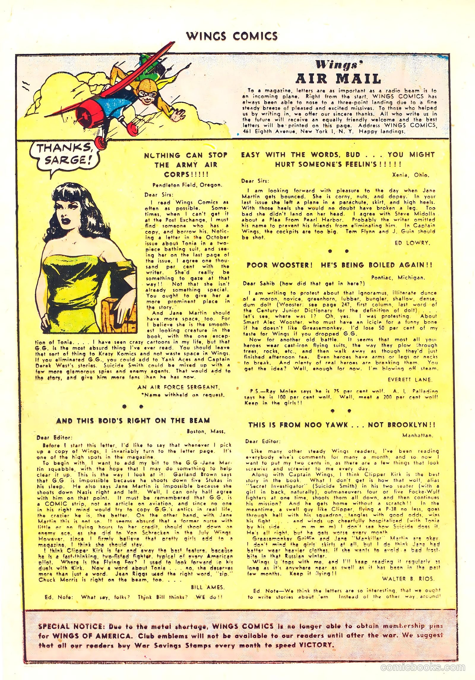 Wings Comics #41 (1944) — page 34 of 60