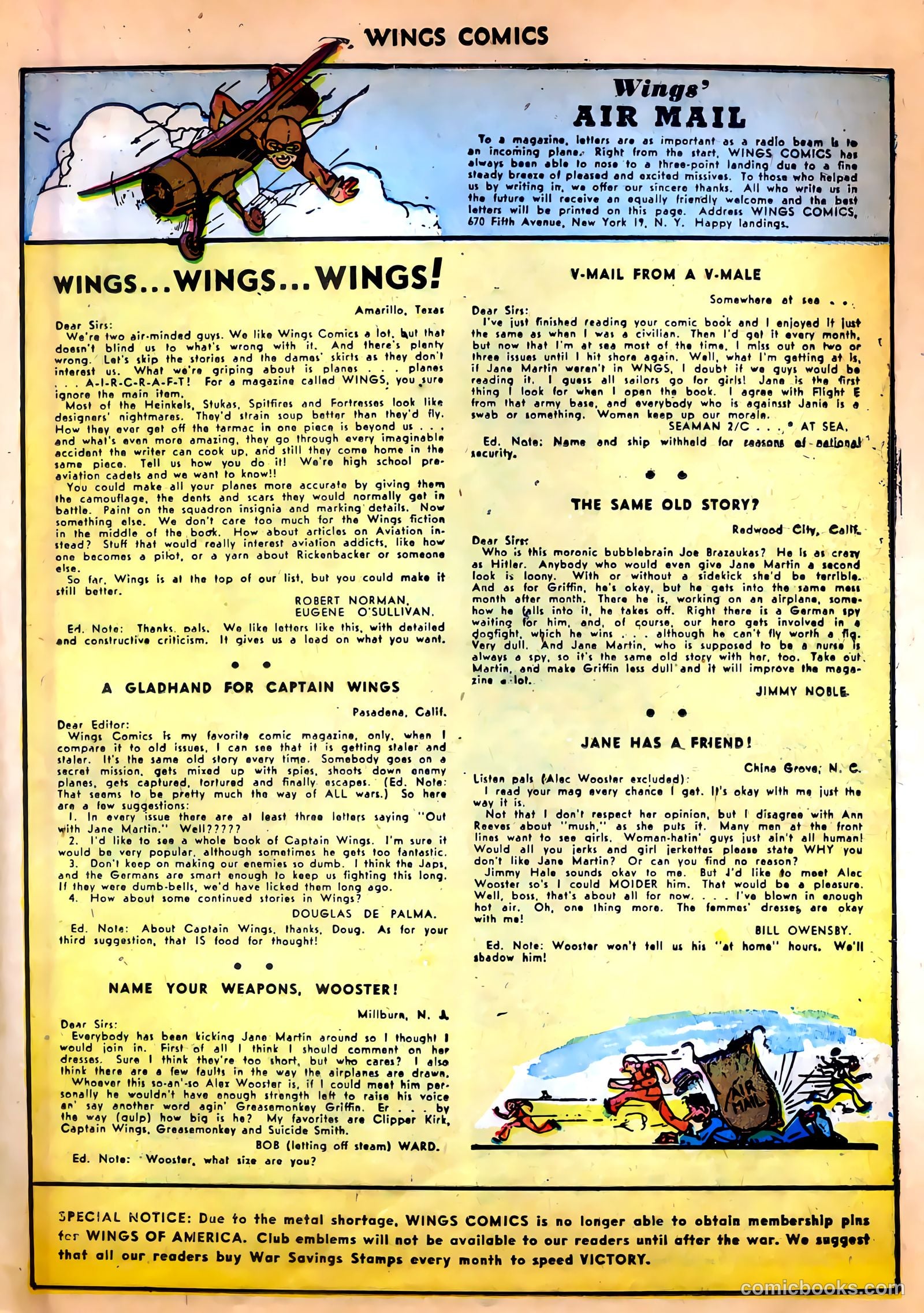 Wings Comics #43 (1944) — page 41 of 60