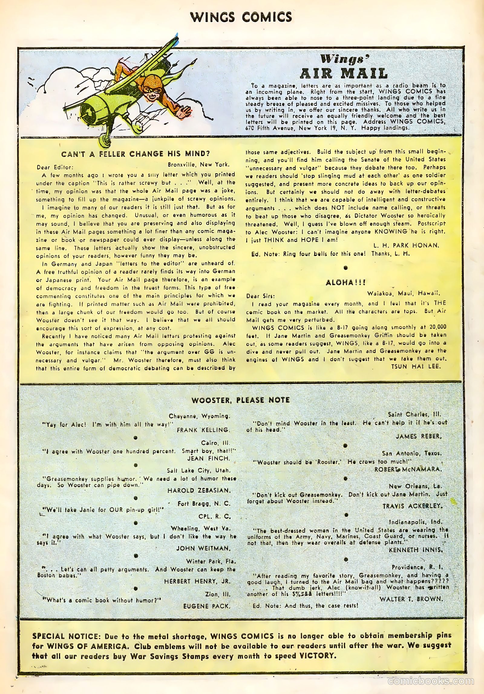 Wings Comics #45 (1944) — page 39 of 52