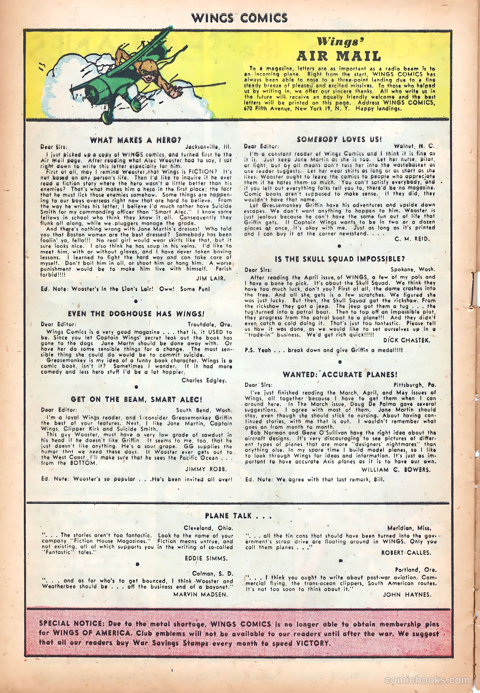Wings Comics #48 (1944) — page 40 of 53