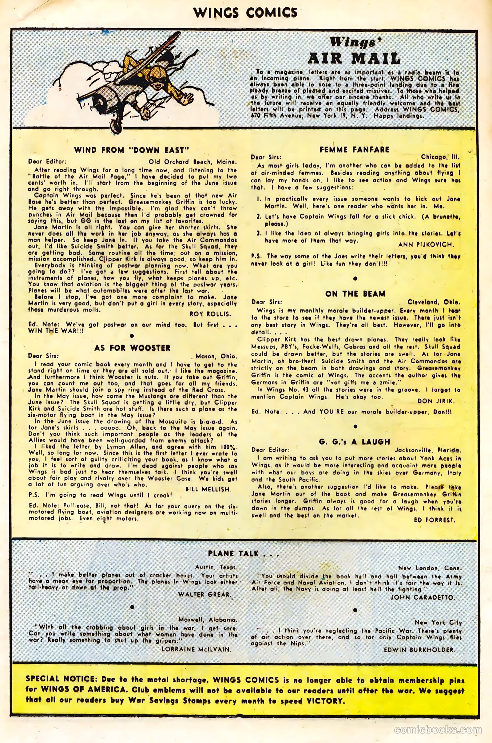 Wings Comics #49 (1944) — page 33 of 52