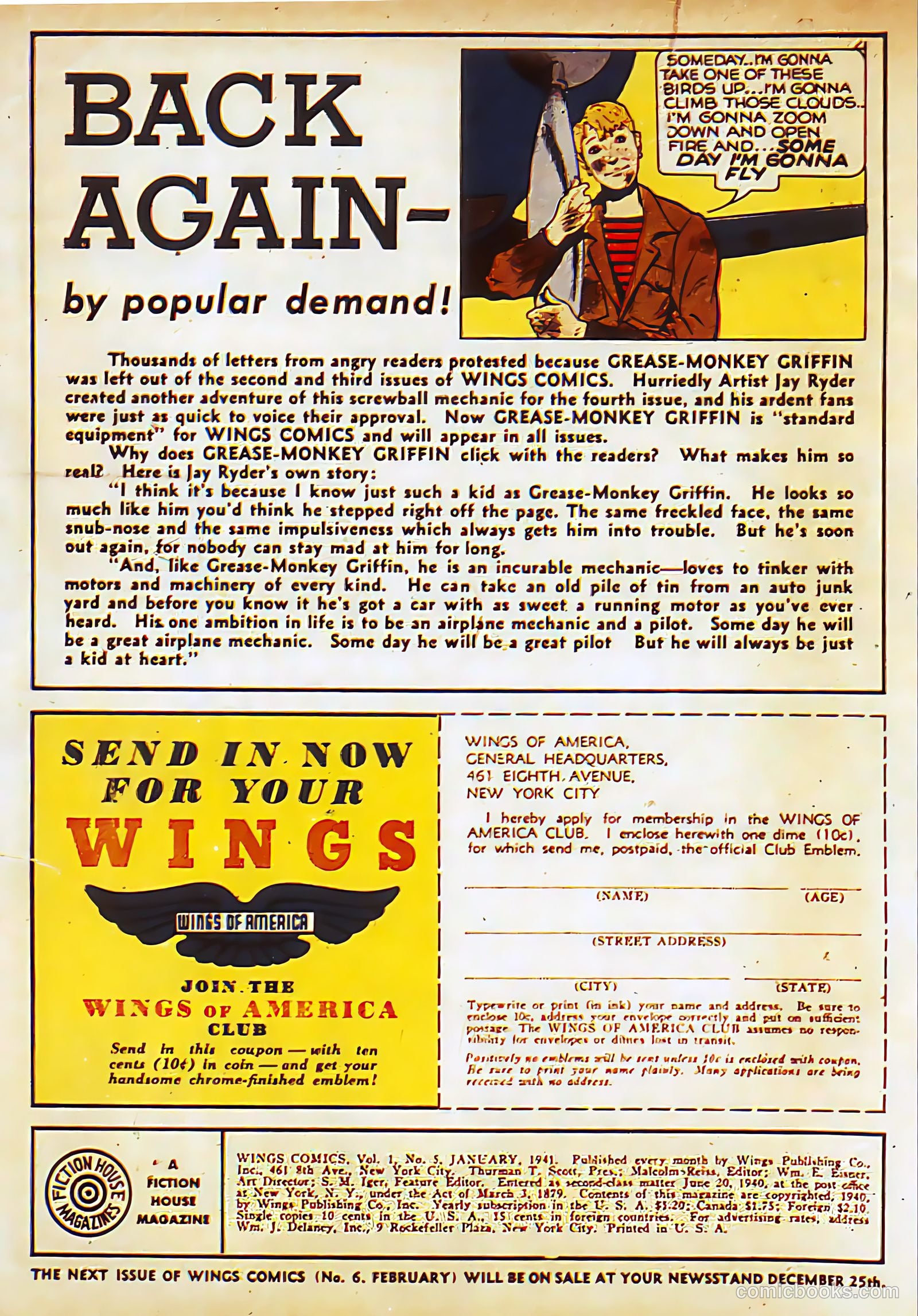 Wings Comics #5 (1941) — page 2 of 68