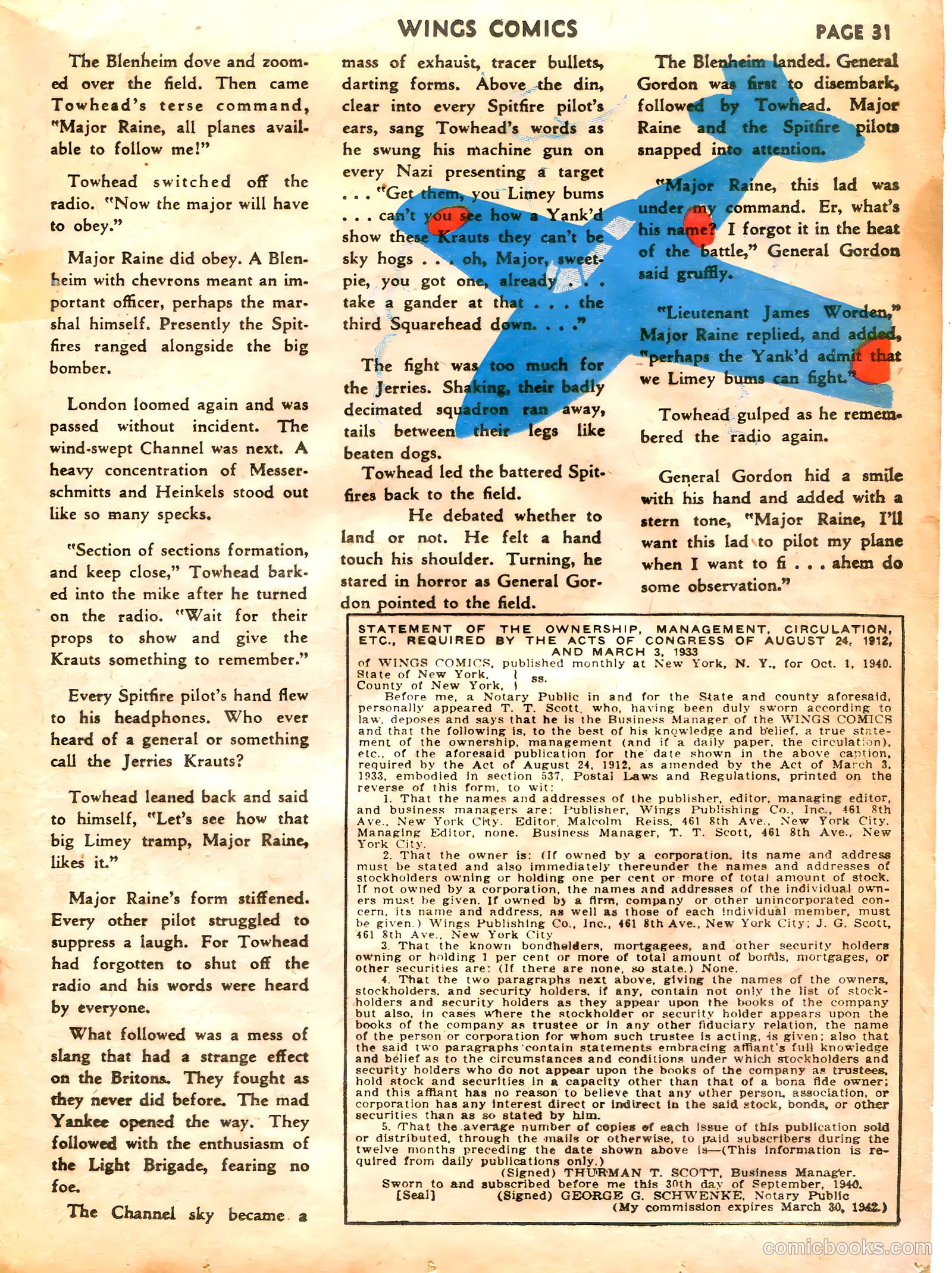 Wings Comics #5 (1941) — page 33 of 68