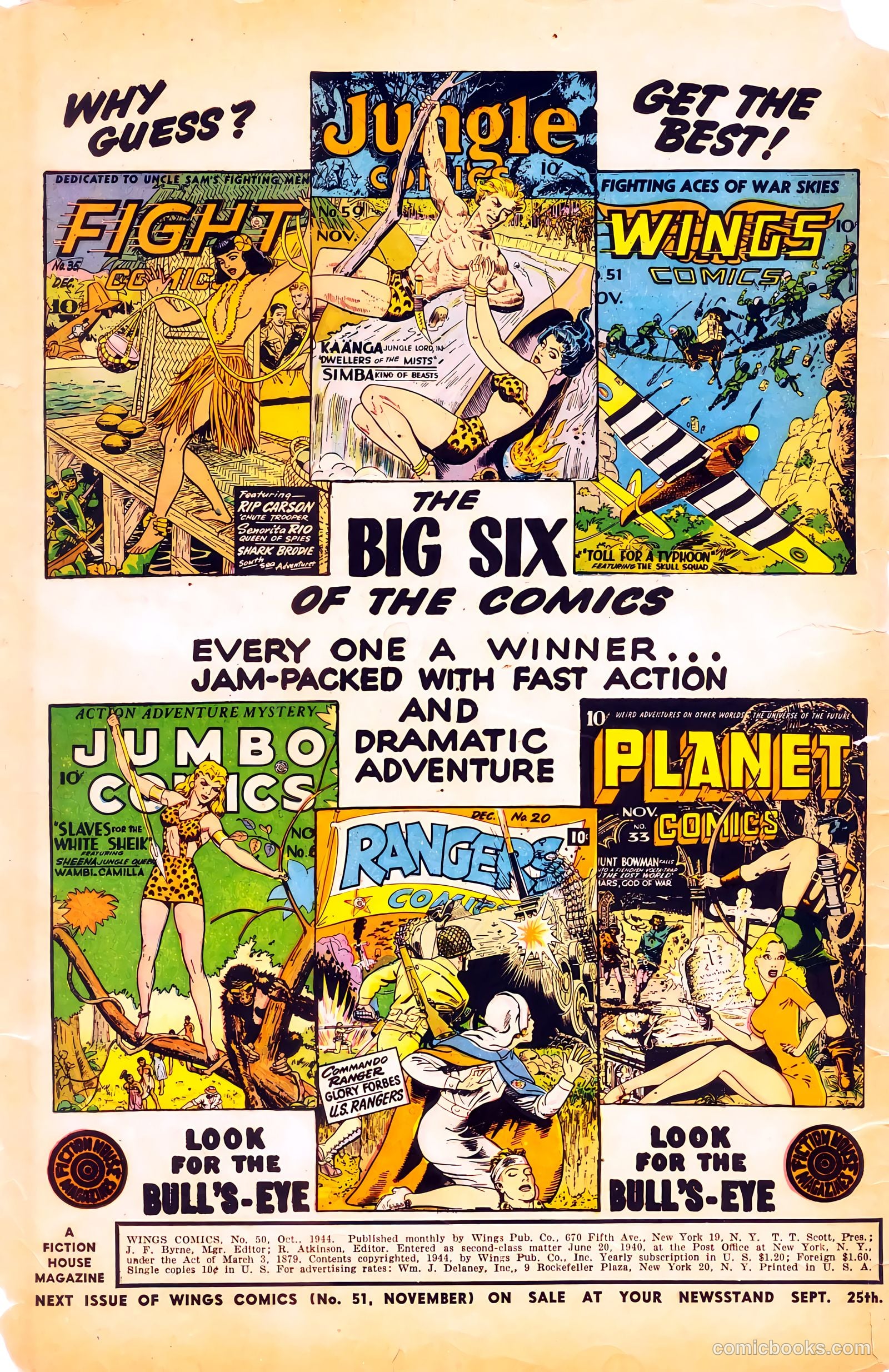 Wings Comics #50 (1944) — page 2 of 52