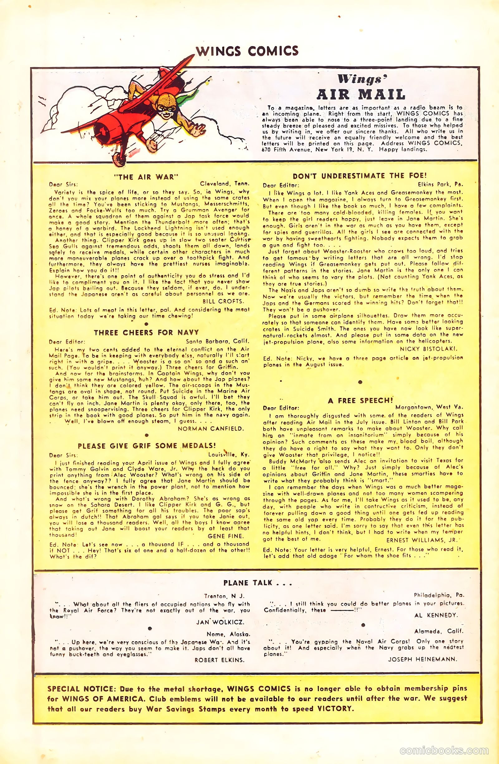 Wings Comics #50 (1944) — page 36 of 52