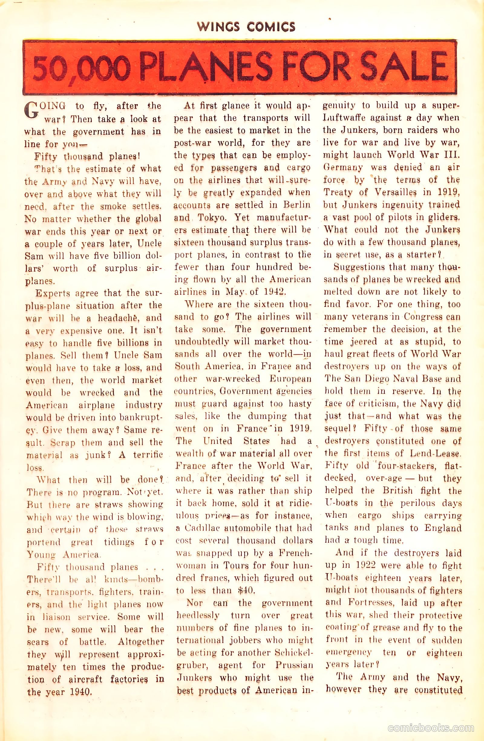 Wings Comics #50 (1944) — page 42 of 52