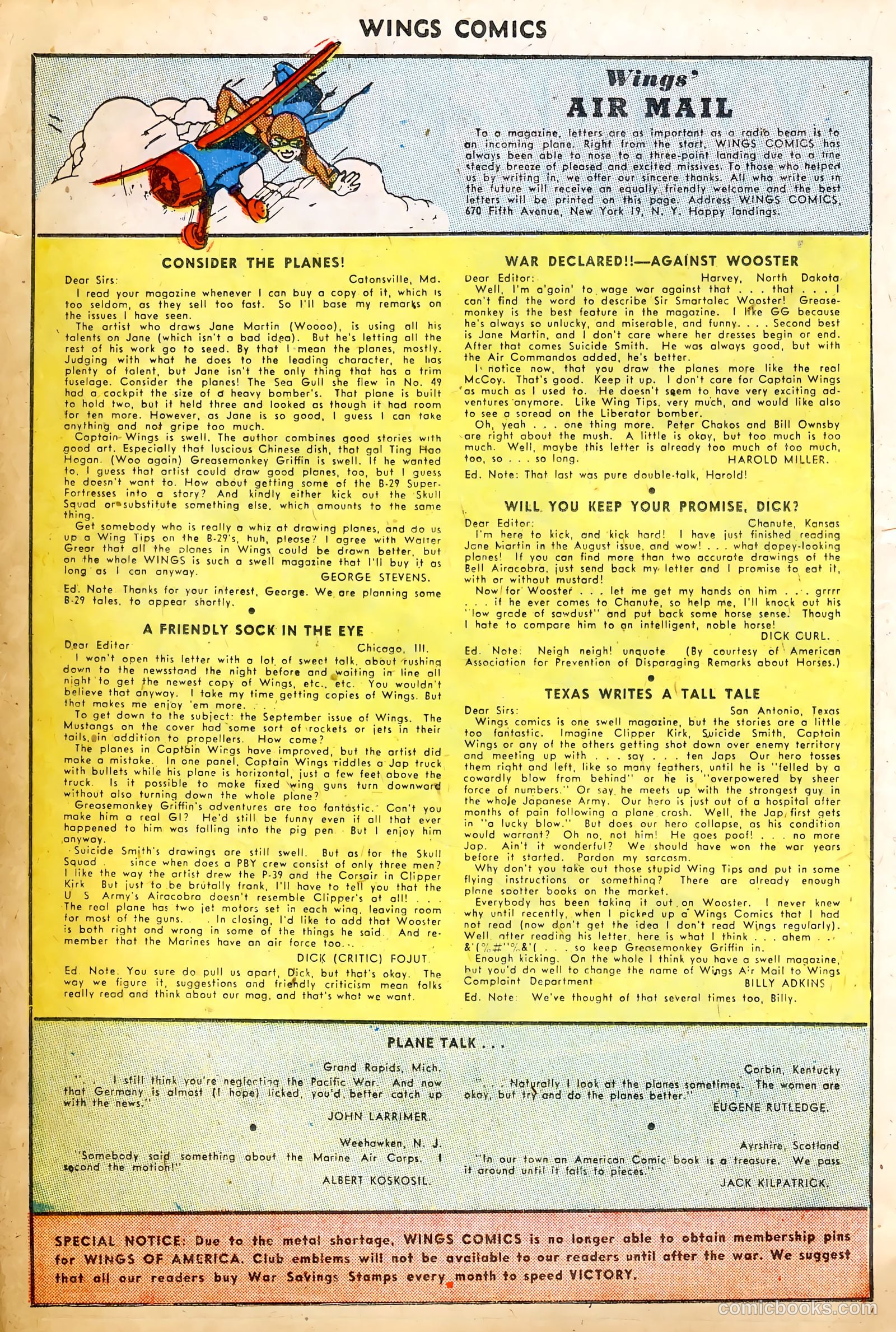 Wings Comics #52 (1944) — page 36 of 52