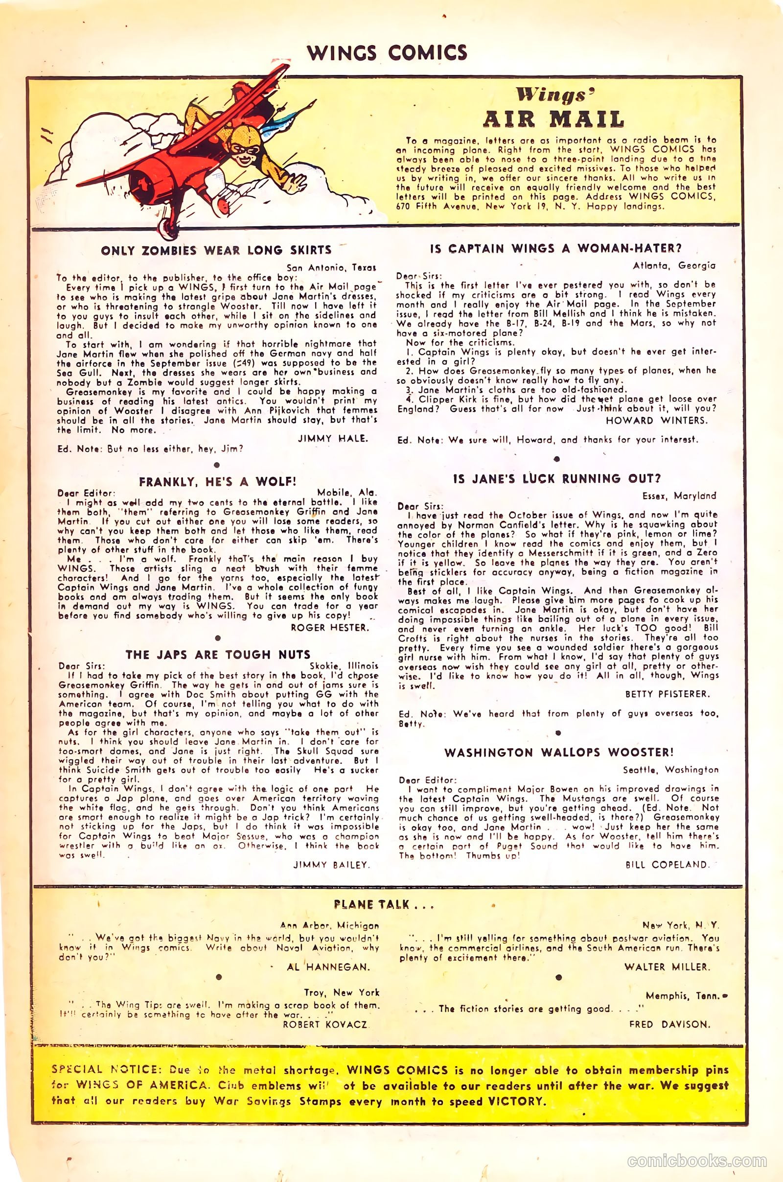Wings Comics #53 (1945) — page 36 of 52